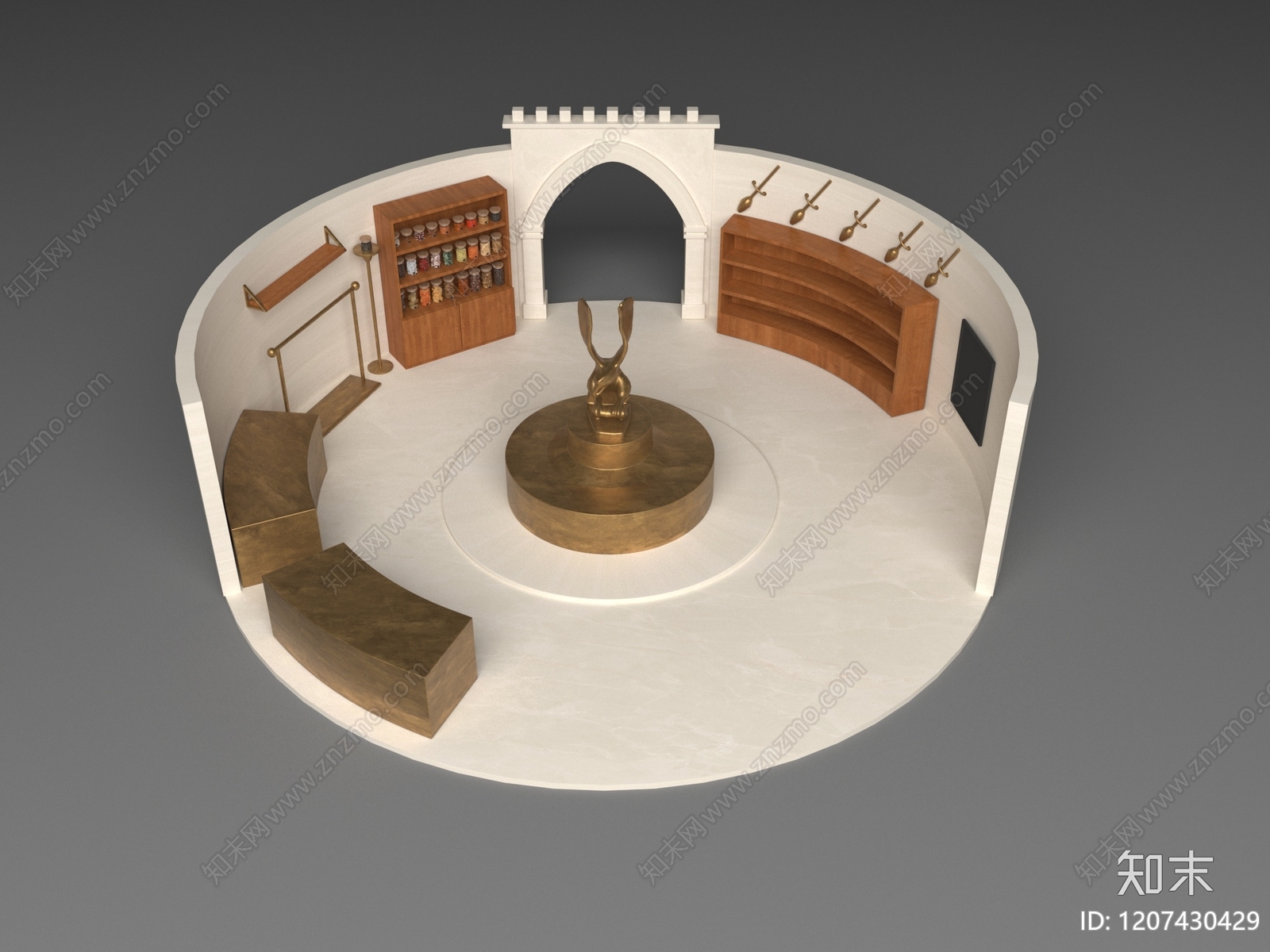 复古佛堂3D模型下载【ID:1207430429】