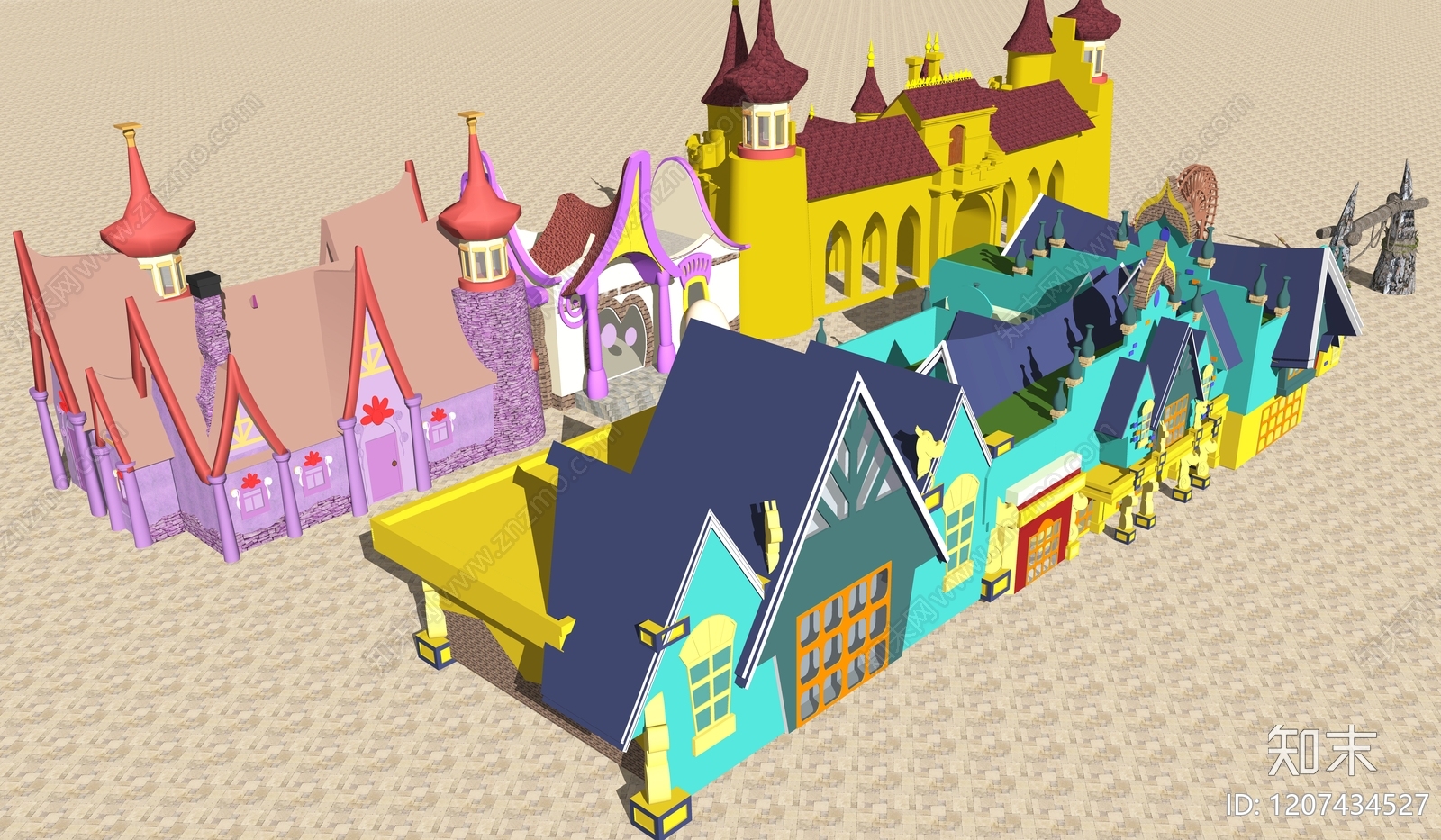 现代奶油树屋SU模型下载【ID:1207434527】