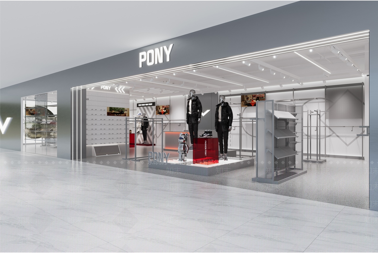 现代运动品牌服装店3D模型下载【ID:1207435074】