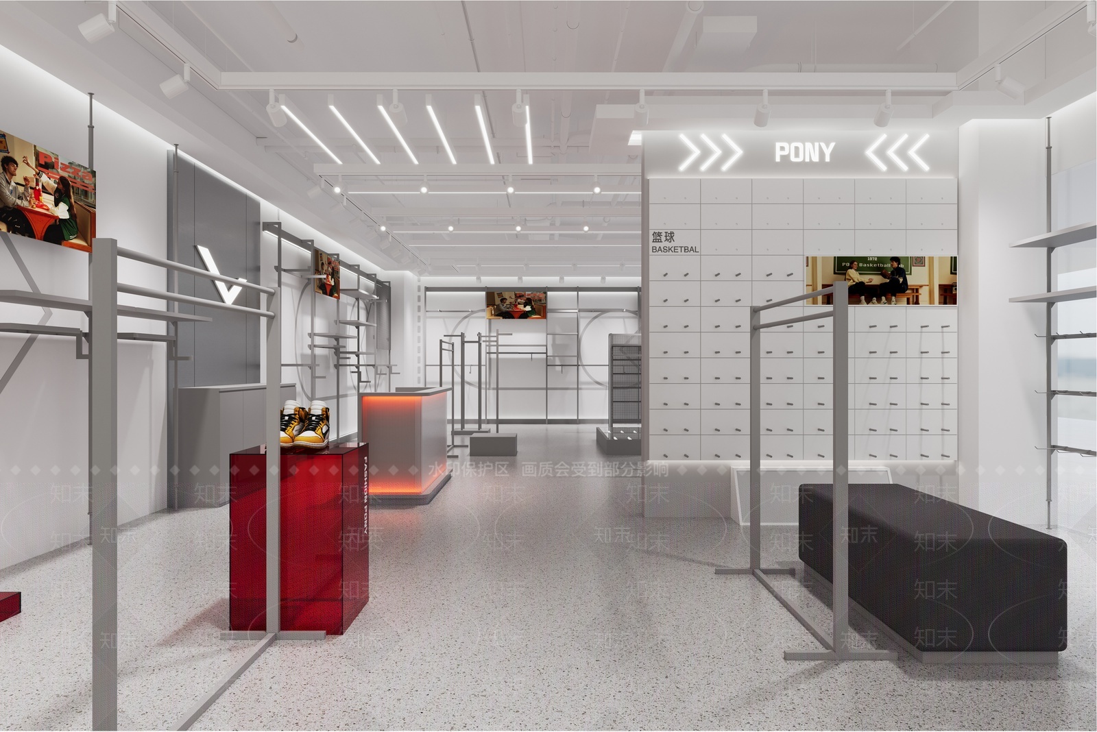 现代运动品牌服装店3D模型下载【ID:1207435074】