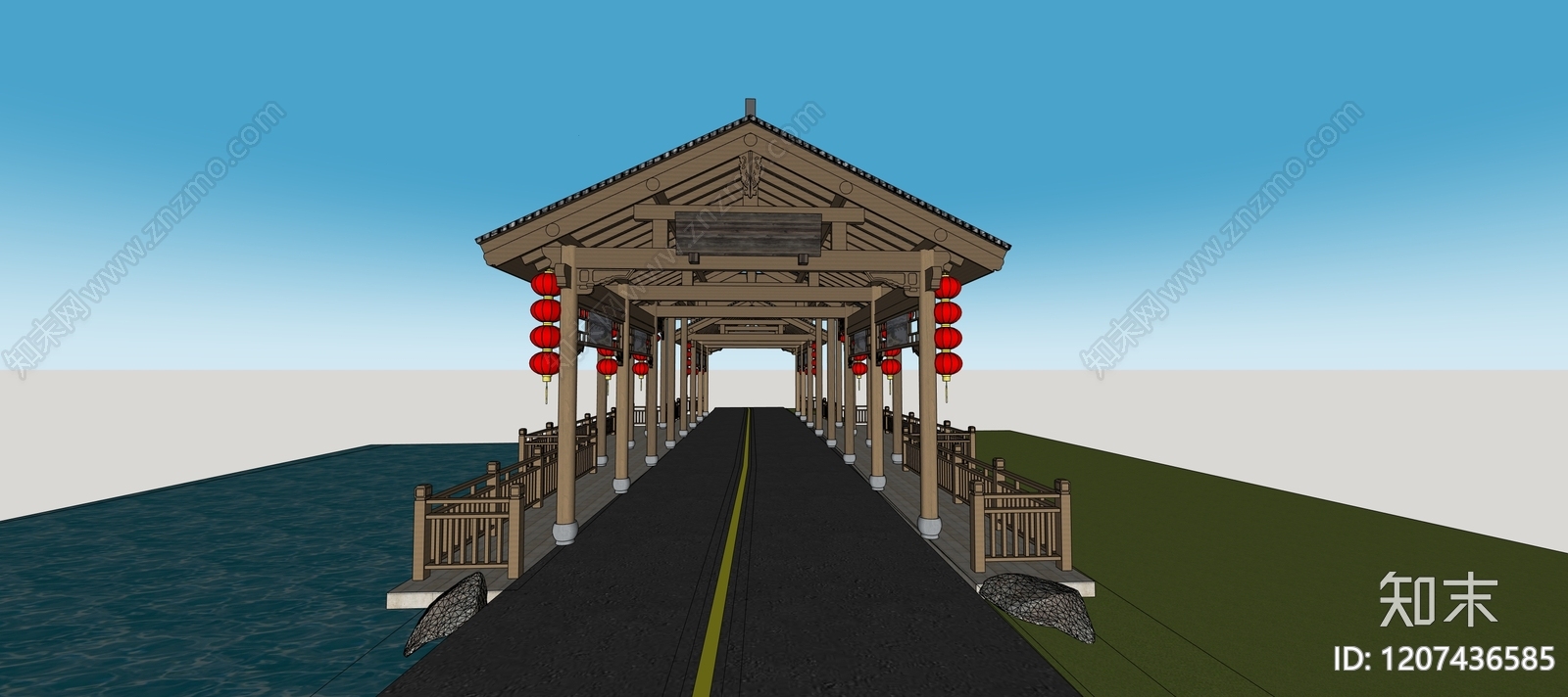 新中式其他景观小建筑SU模型下载【ID:1207436585】