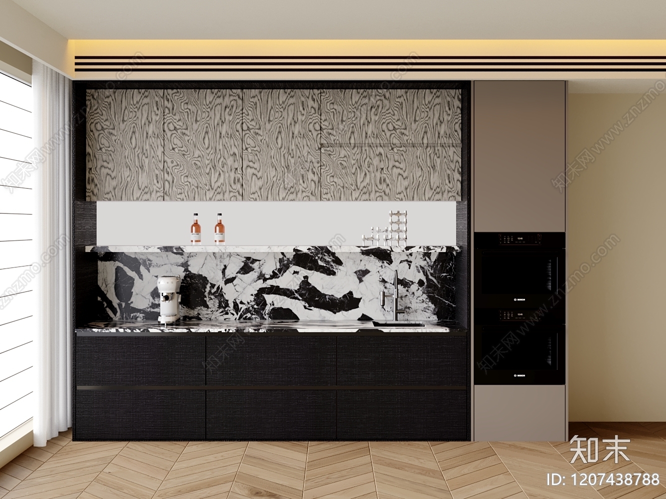现代餐边柜3D模型下载【ID:1207438788】
