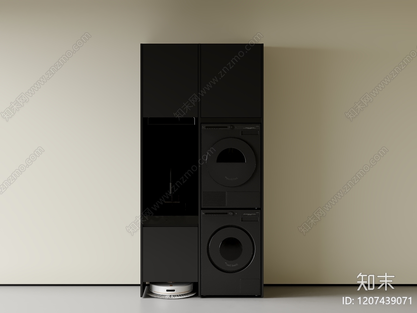 现代洗衣机柜3D模型下载【ID:1207439071】