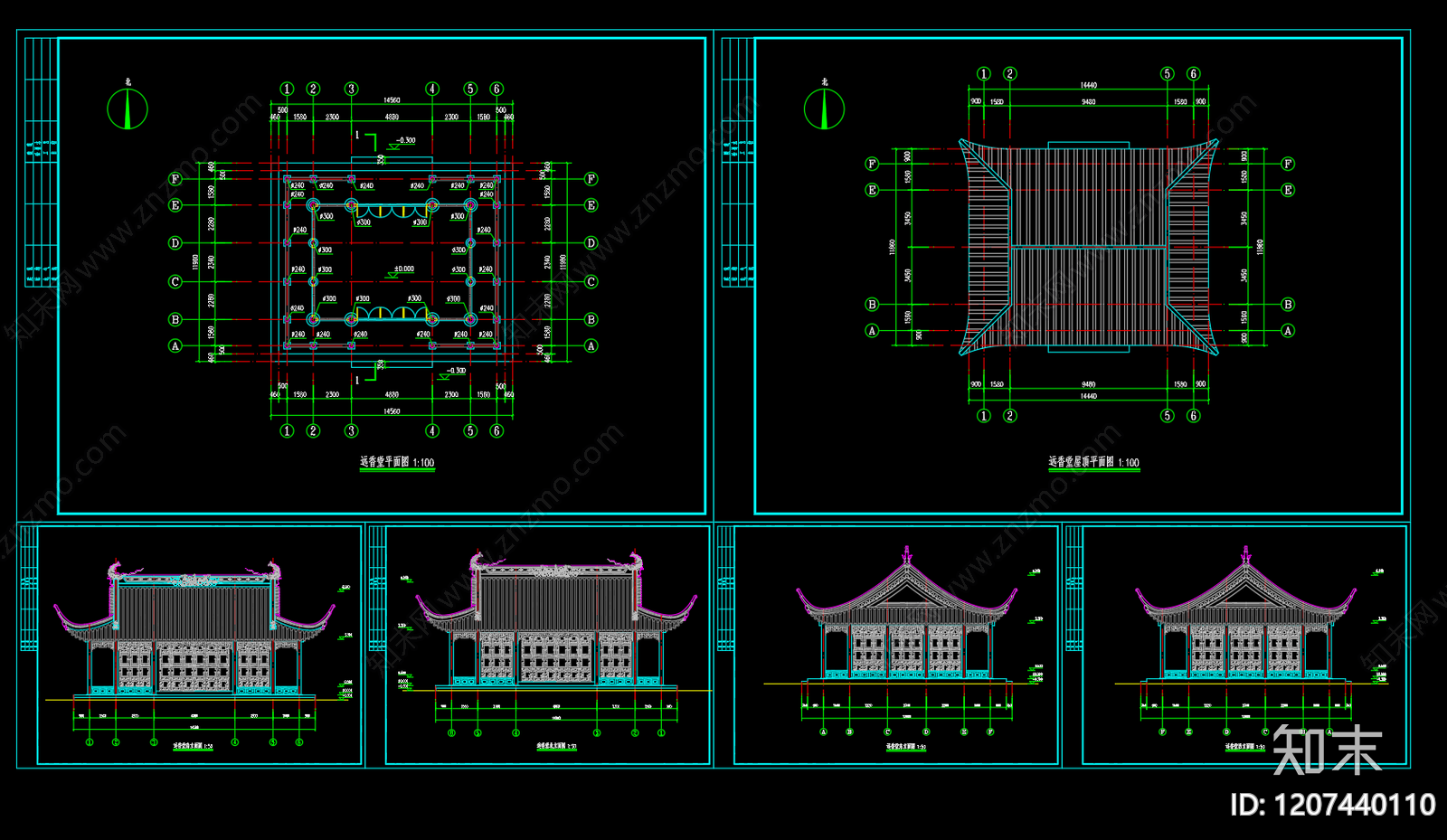 其他古建筑cad施工图下载【ID:1207440110】