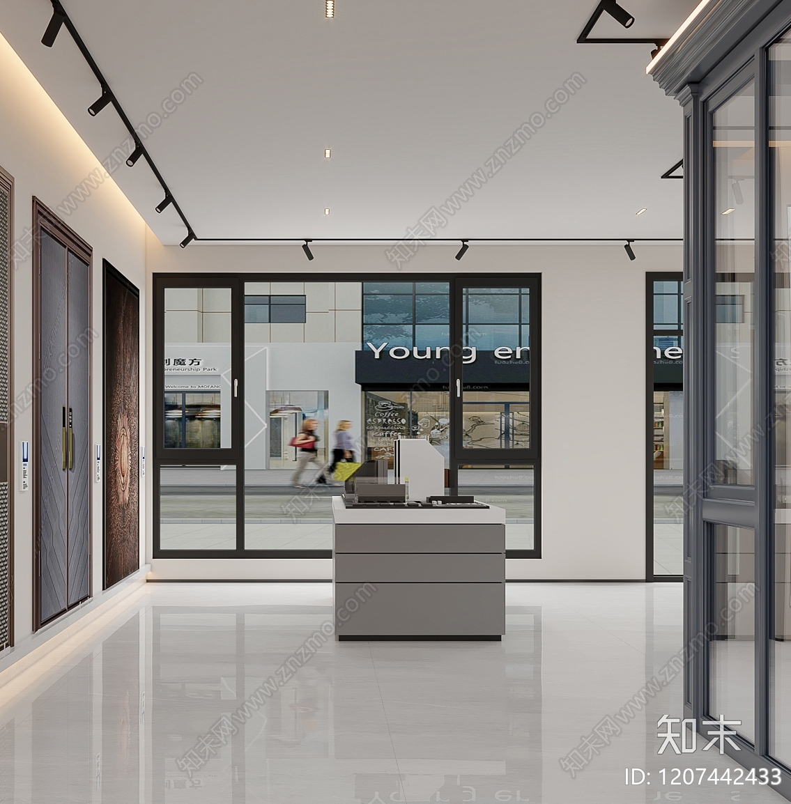 现代门窗展厅3D模型下载【ID:1207442433】