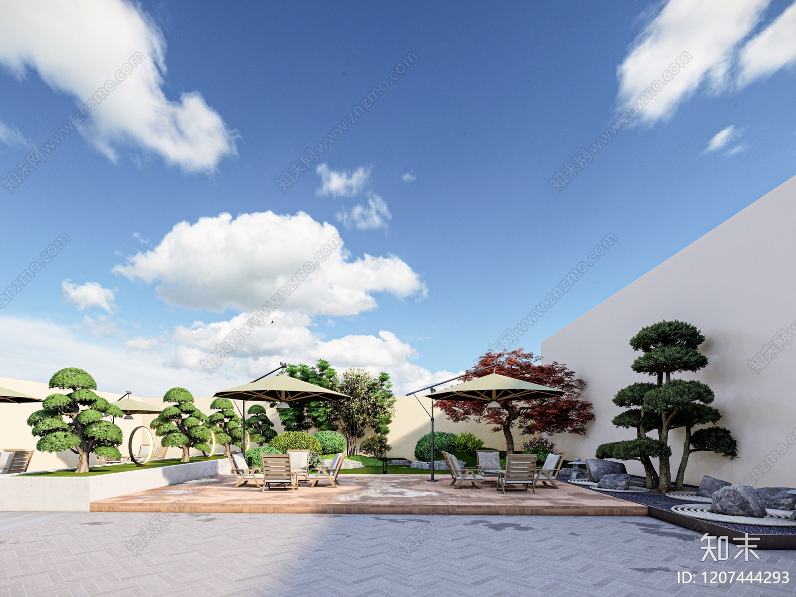 现代屋顶花园SU模型下载【ID:1207444293】