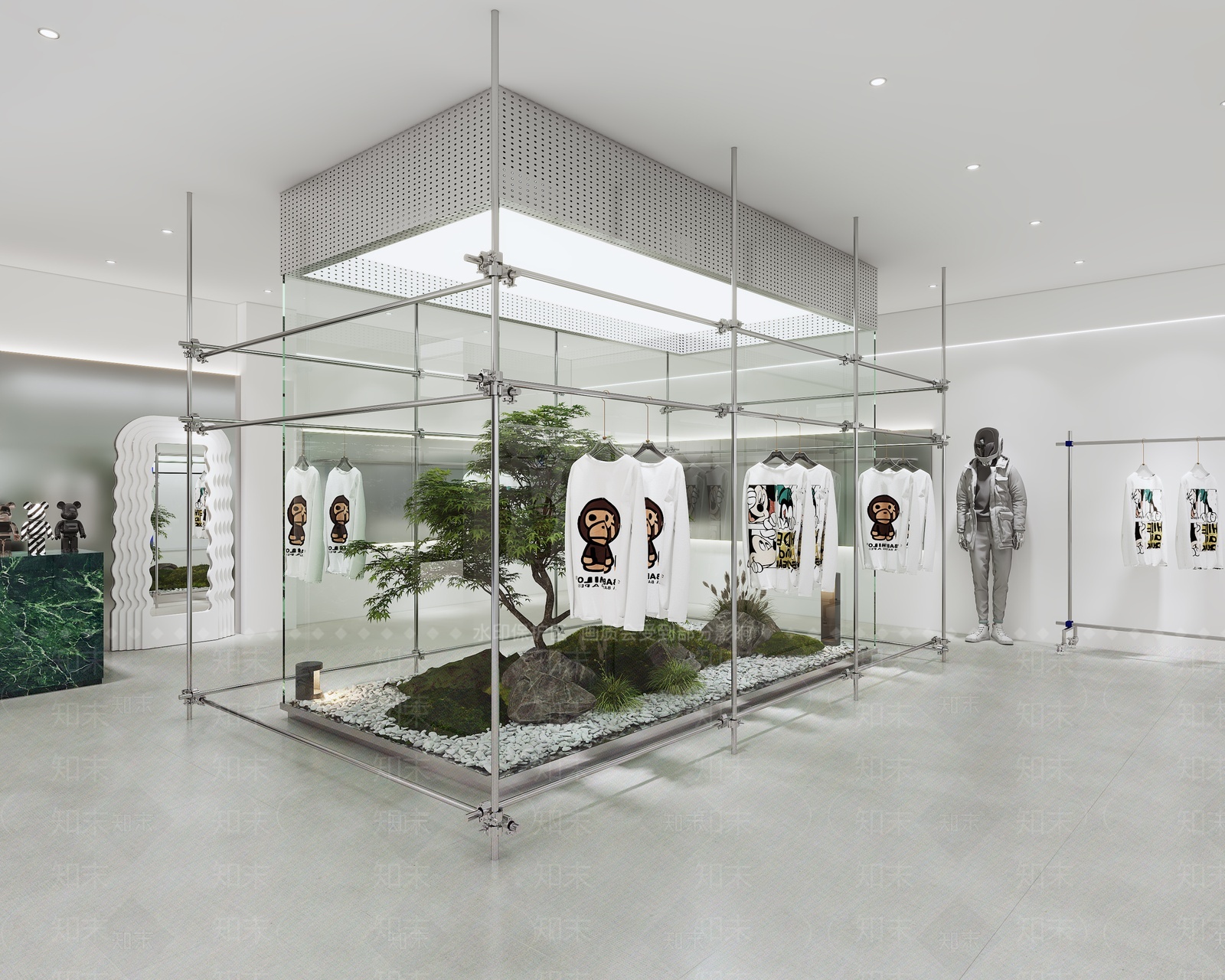 现代潮牌男装店3D模型下载【ID:1207444434】