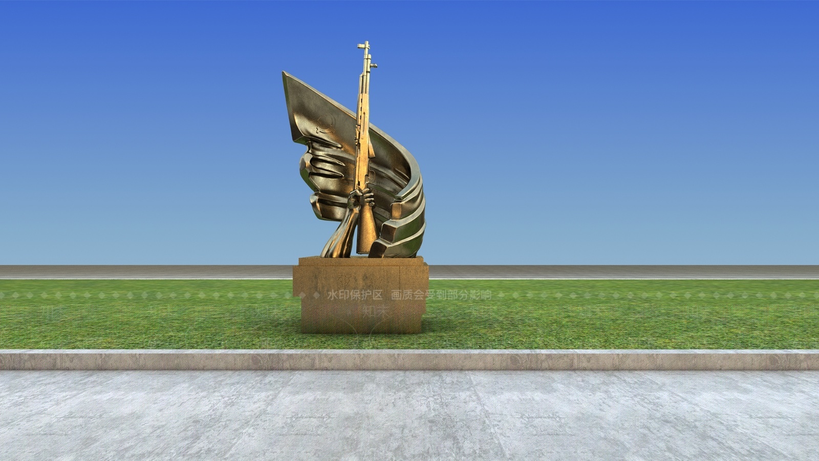 现代景观雕塑3D模型下载【ID:1207446482】