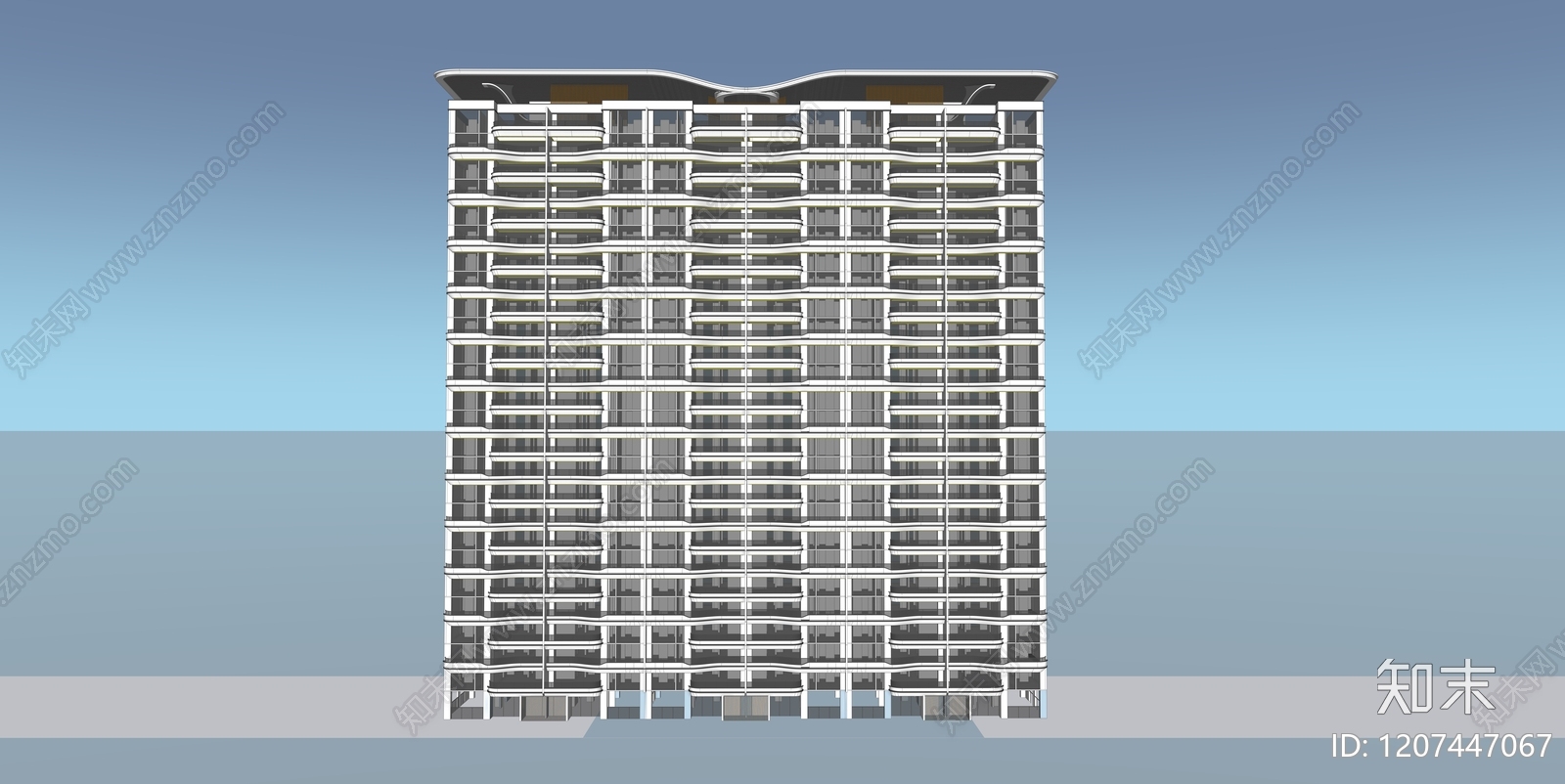 现代轻奢高层住宅SU模型下载【ID:1207447067】