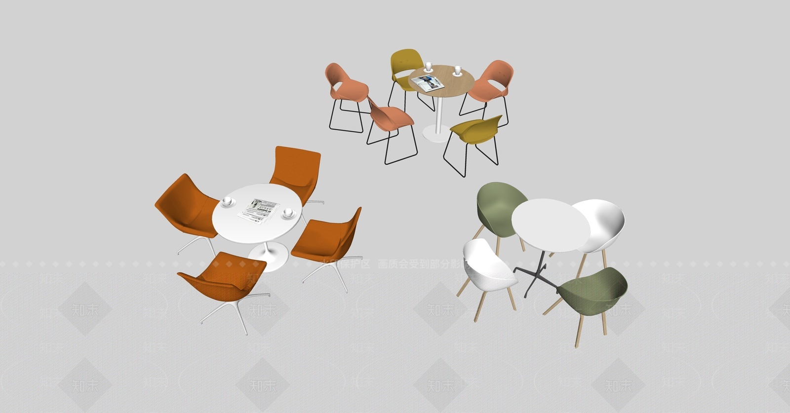 现代休闲桌椅SU模型下载【ID:1207447047】