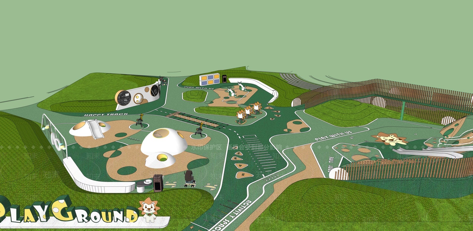 现代丛林主题儿童活动区SU模型下载【ID:1207447102】