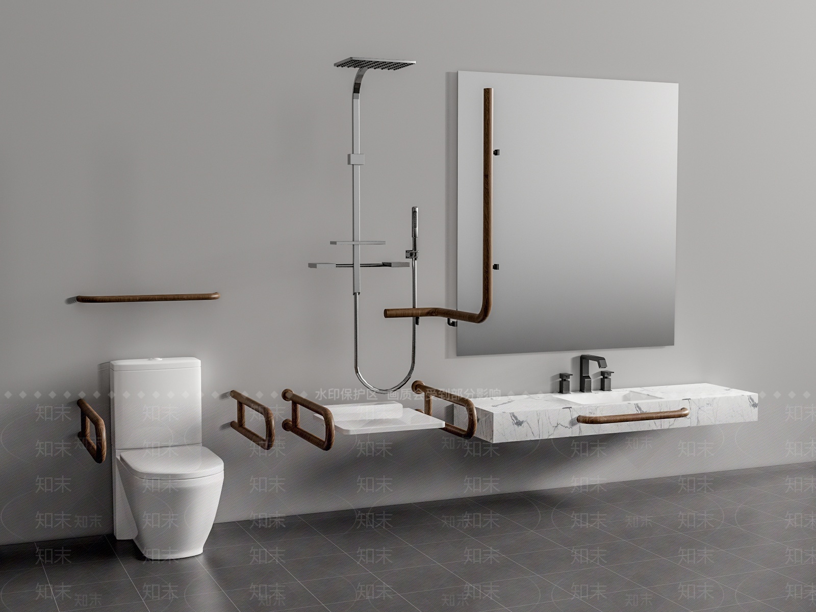 现代无障碍马桶SU模型下载【ID:1207447267】