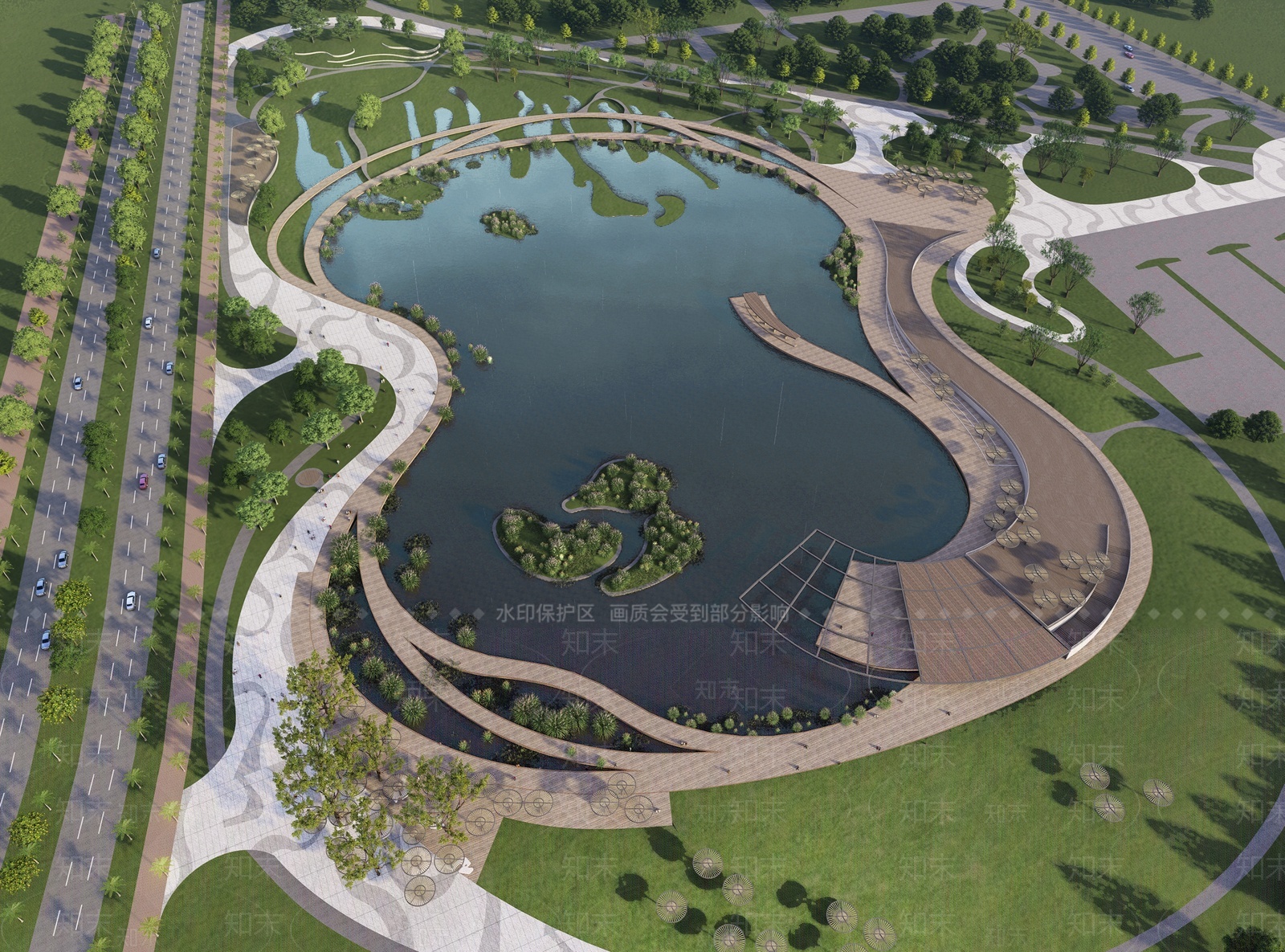 【SU悬赏模型】现代风格滨水景观SU模型下载【ID:1207447399】