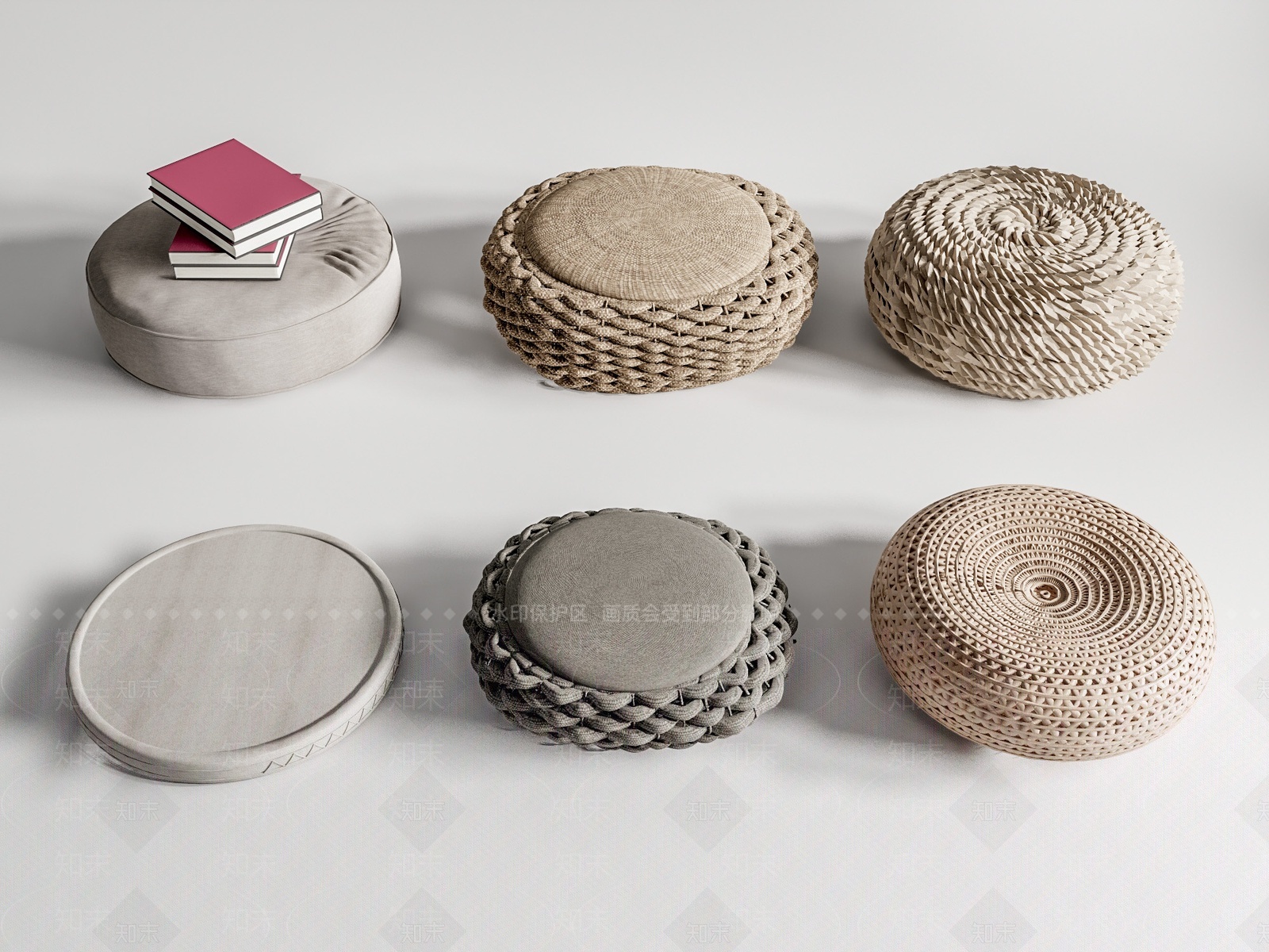 新中式蒲团坐垫3D模型下载【ID:1207447684】