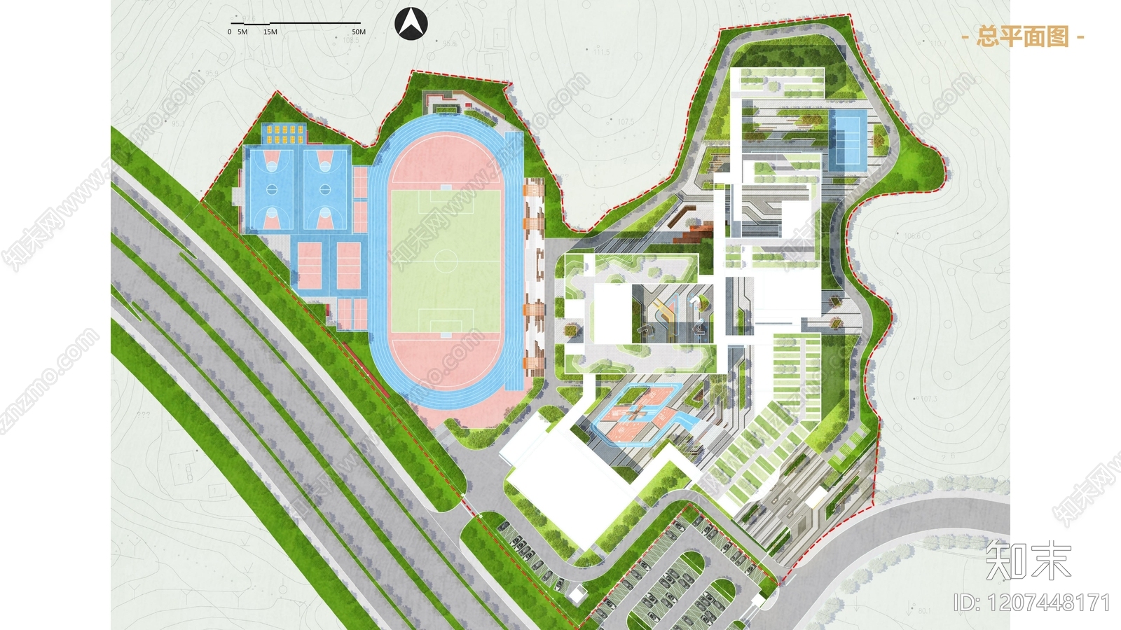 现代简约中小学景观下载【ID:1207448171】