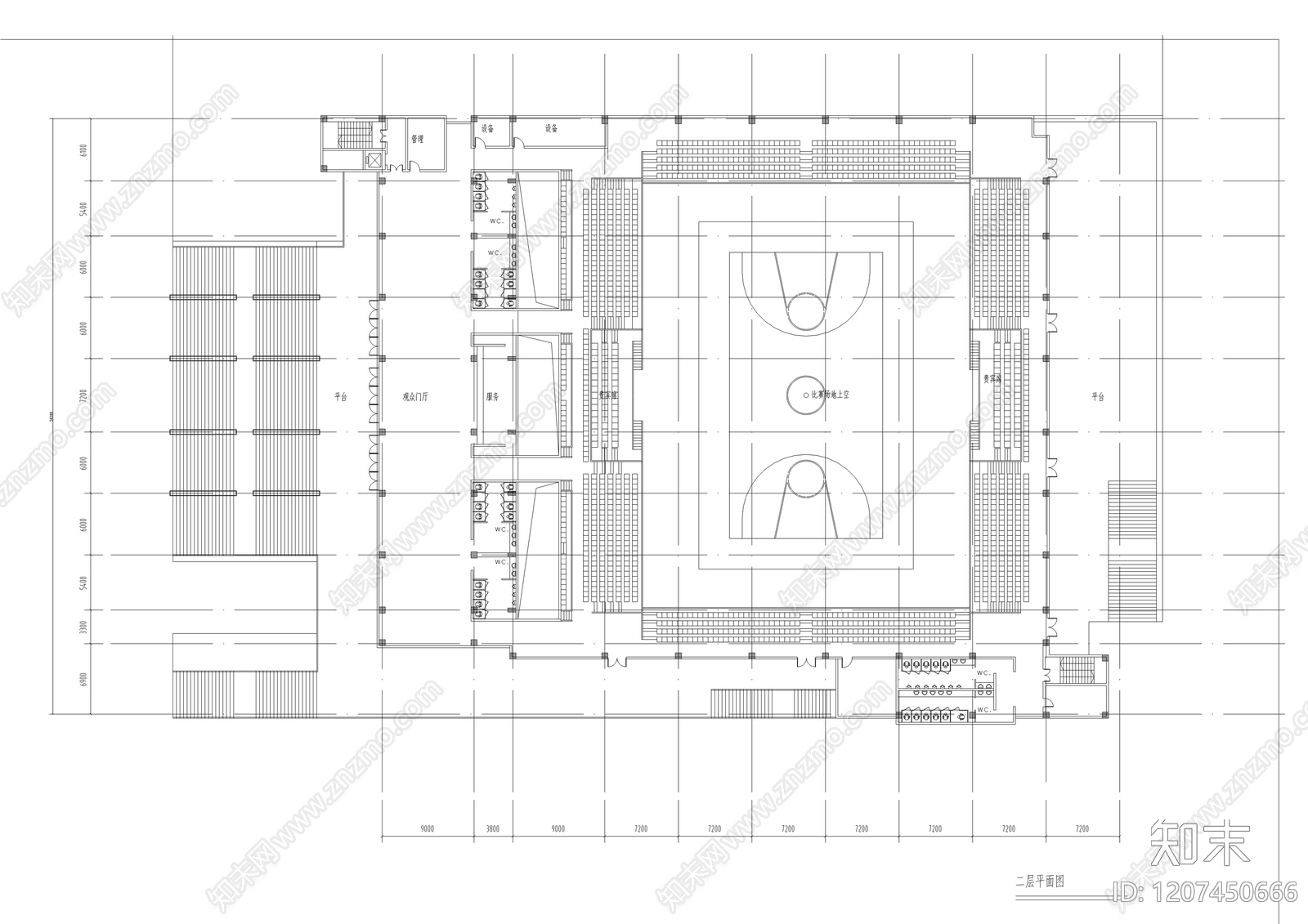 现代体育馆建筑施工图下载【ID:1207450666】