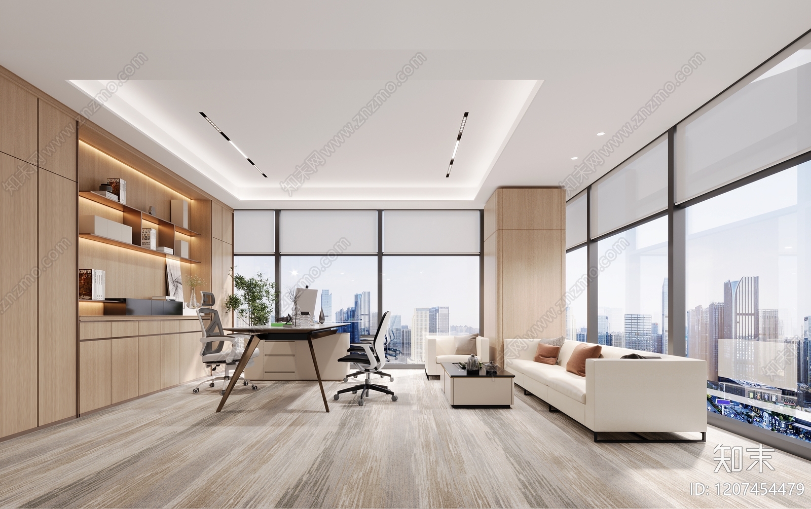 现代办公大厅3D模型下载【ID:1207454479】