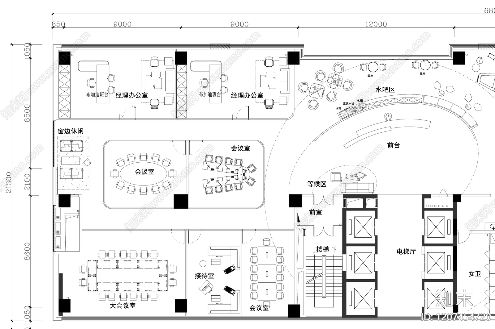 现代整体办公空间cad施工图下载【ID:1207454720】