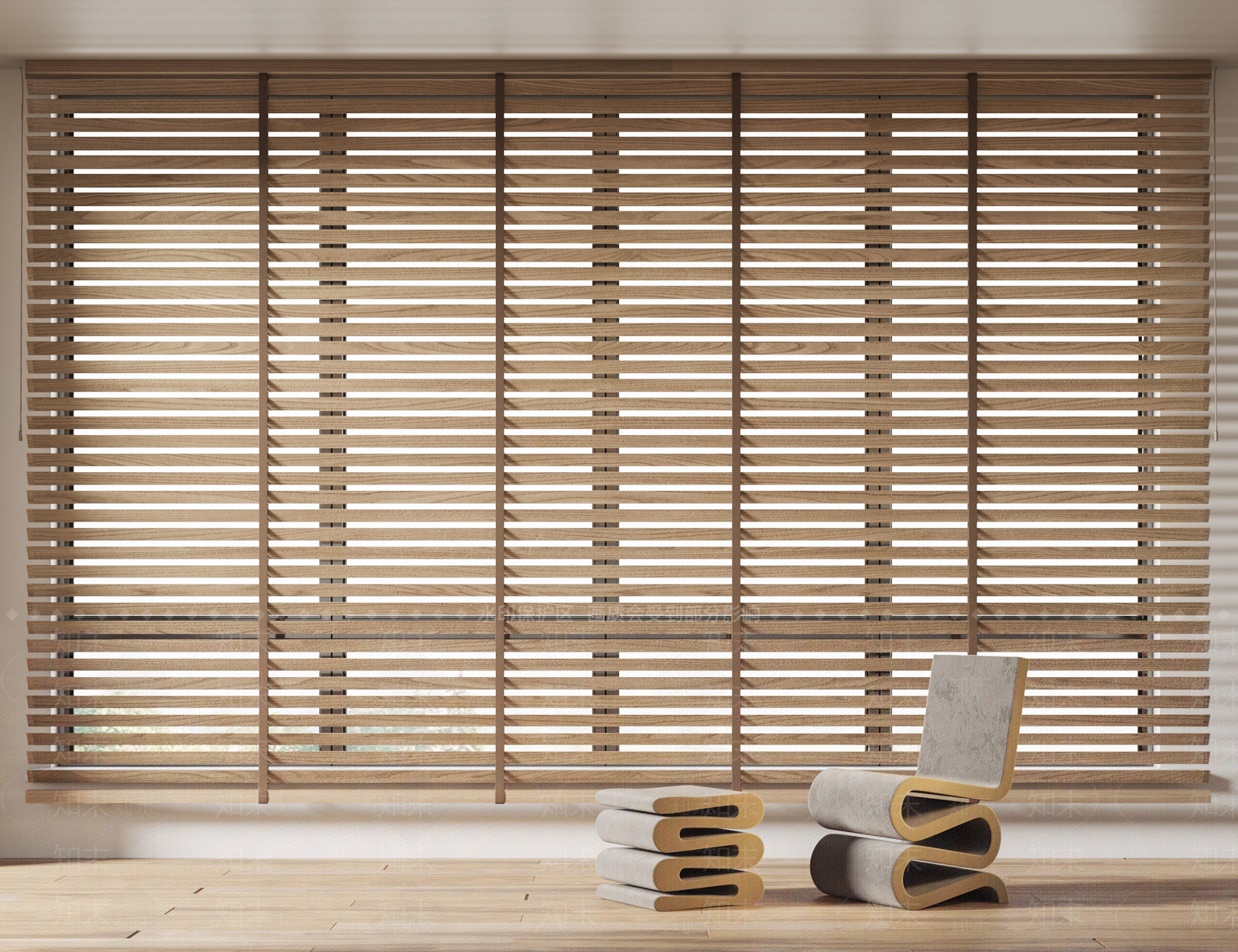 现代木条百叶帘SU模型下载【ID:1207455145】