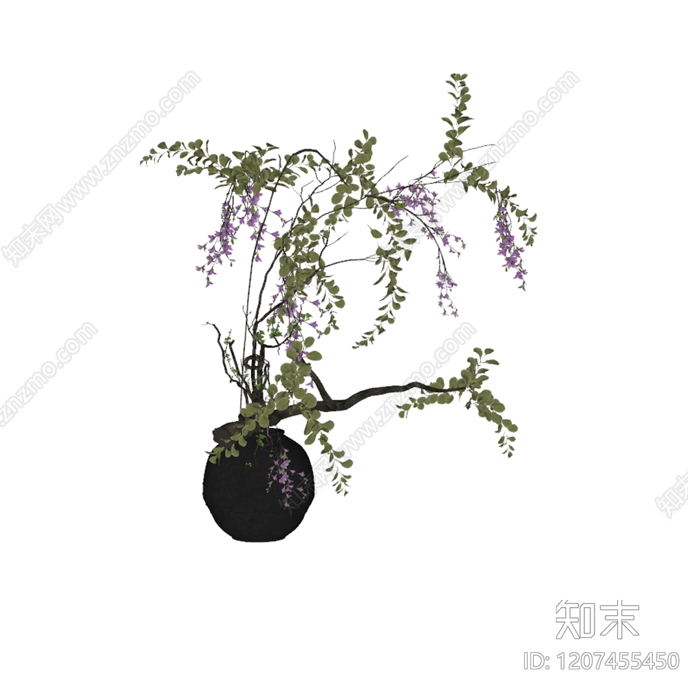 现代侘寂花艺SU模型下载【ID:1207455450】