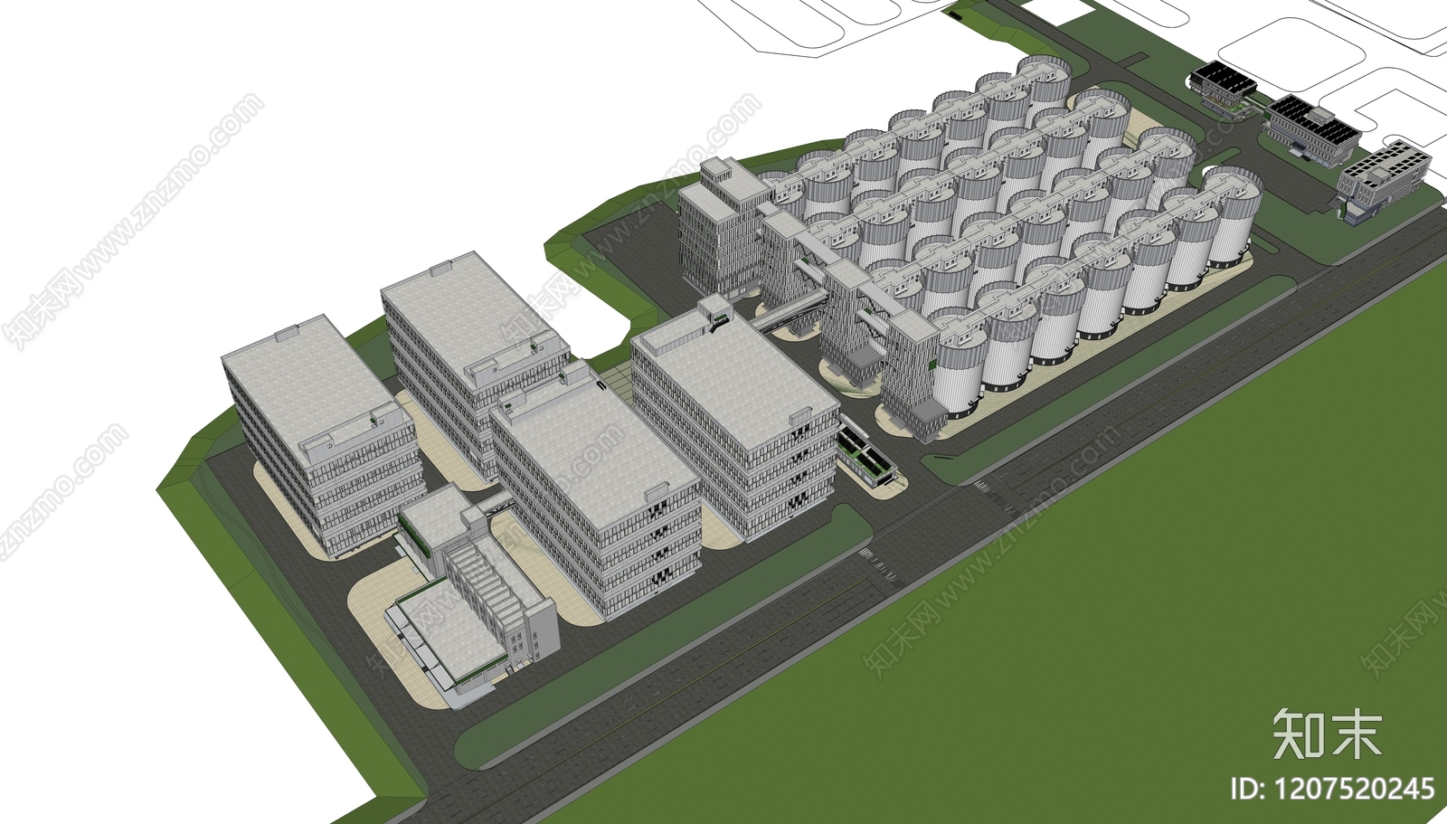 现代仓储建筑SU模型下载【ID:1207520245】