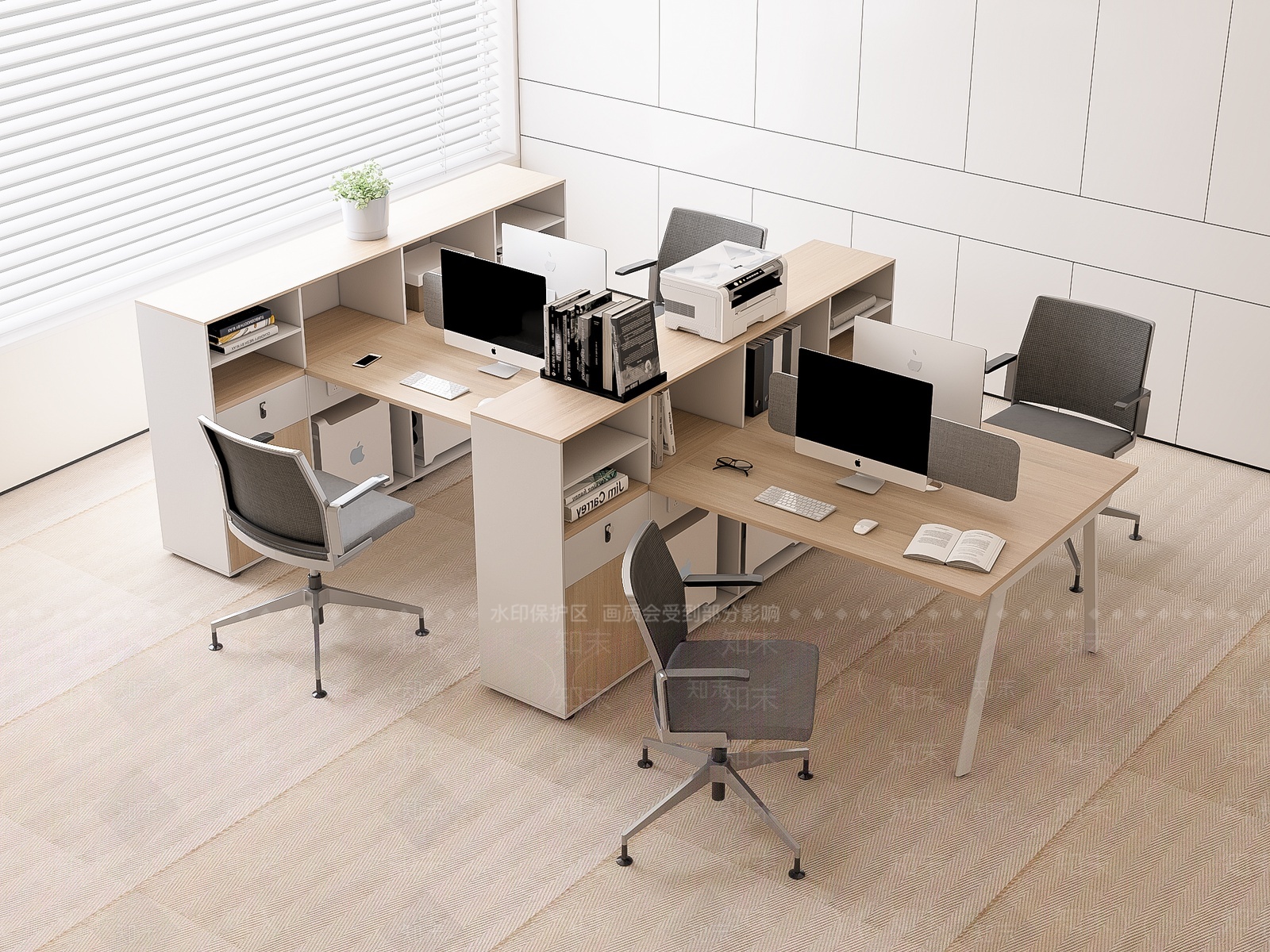 现代办公桌椅3D模型下载【ID:1207456193】