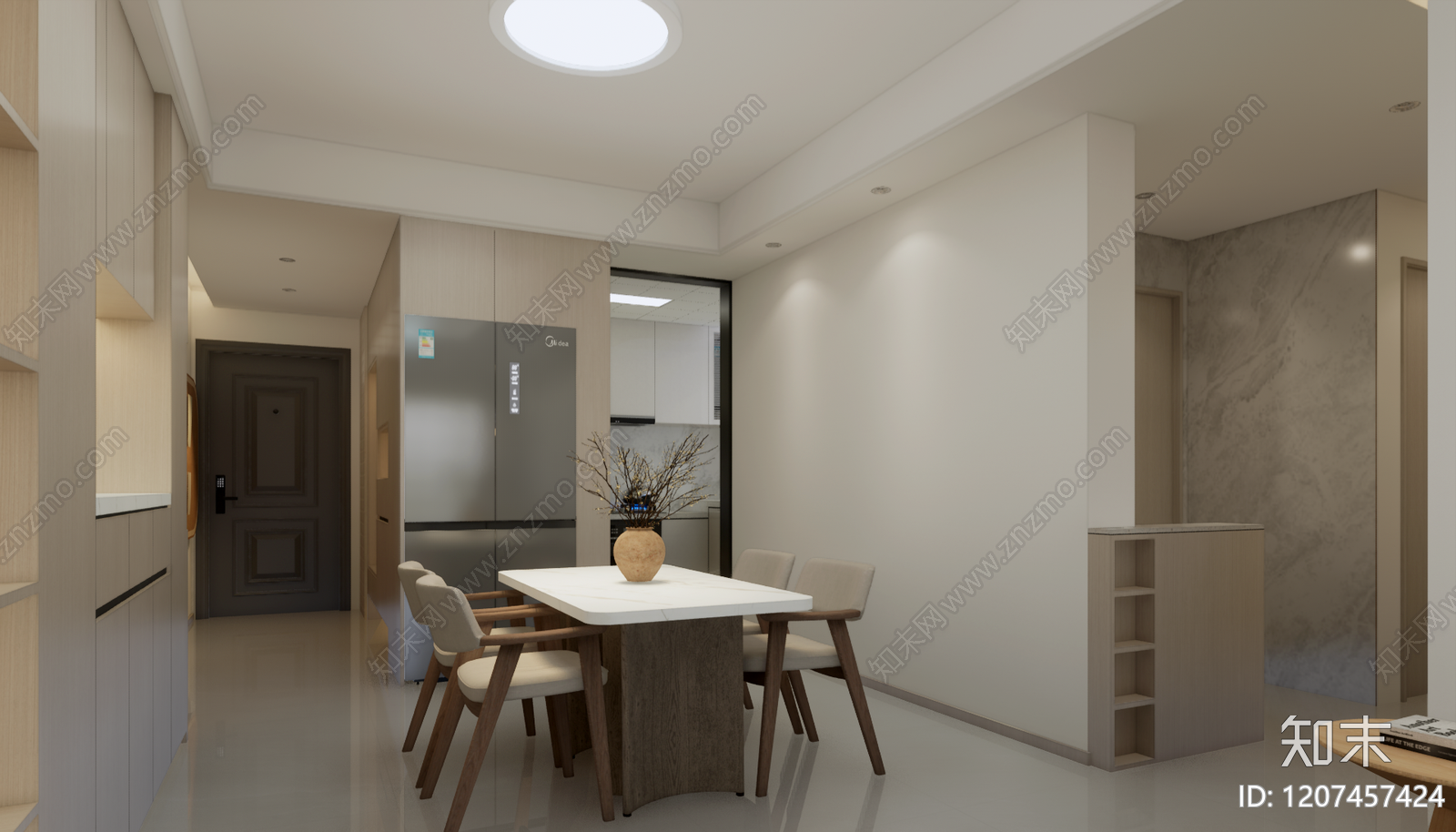 现代简约家居客厅SU模型下载【ID:1207457424】