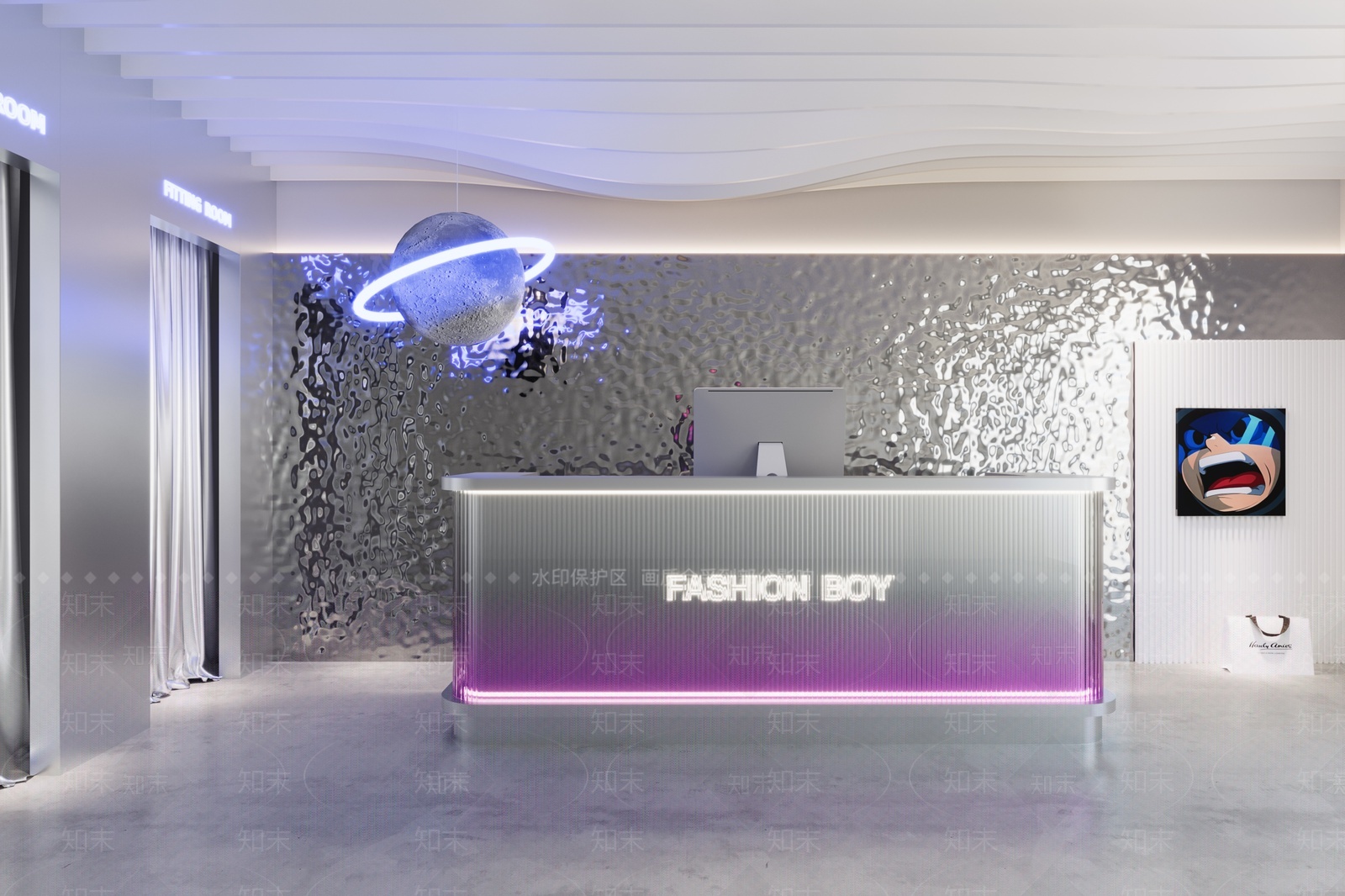 现代男装店前台3D模型下载【ID:1207457583】