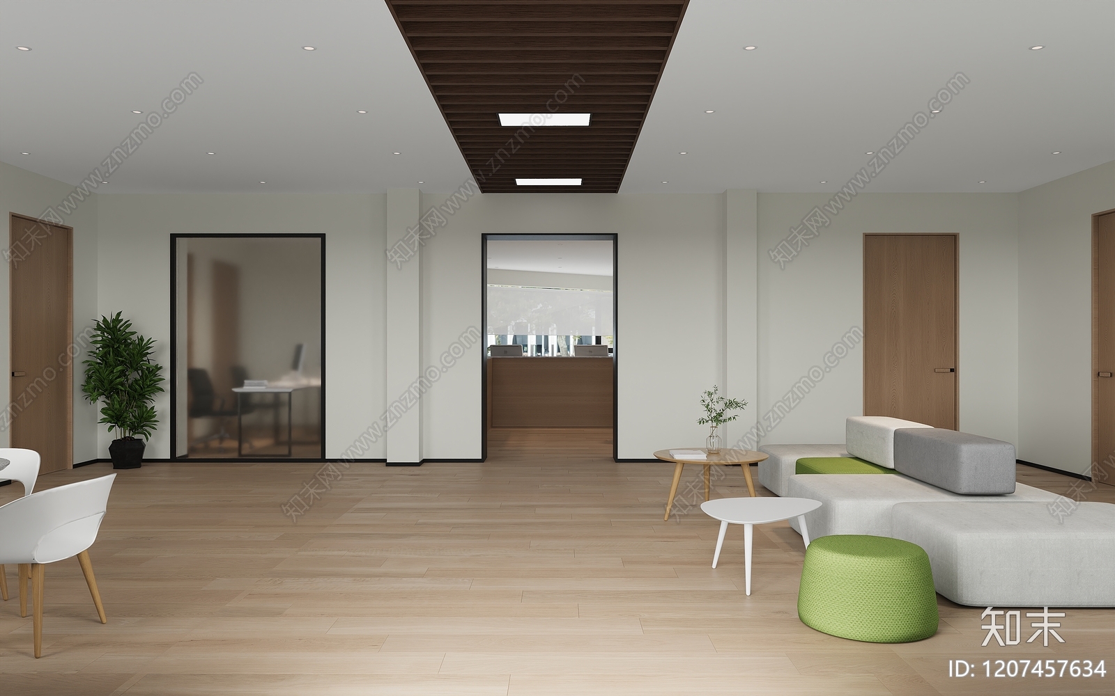 现代办公大厅3D模型下载【ID:1207457634】