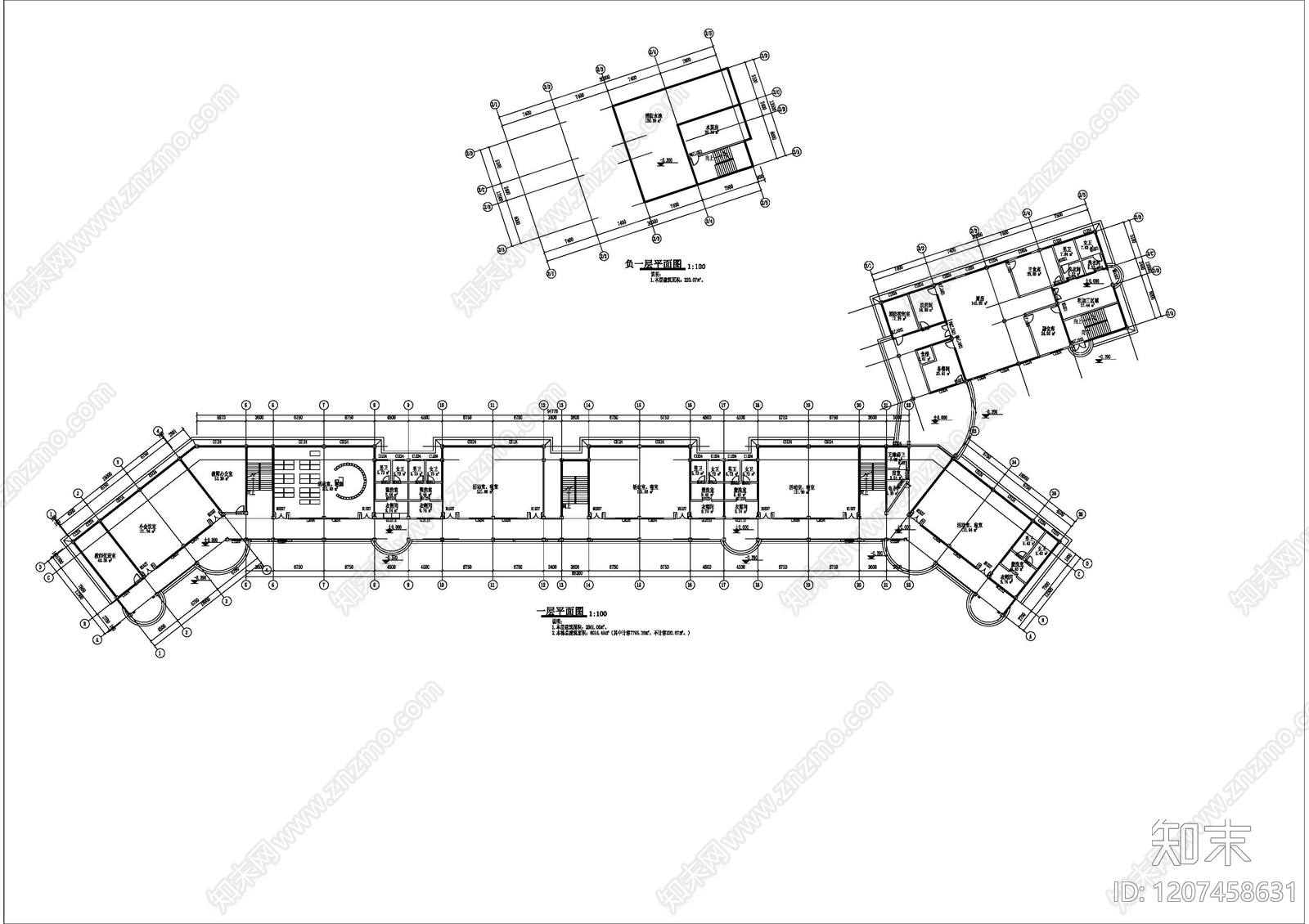 现代幼儿园建筑cad施工图下载【ID:1207458631】