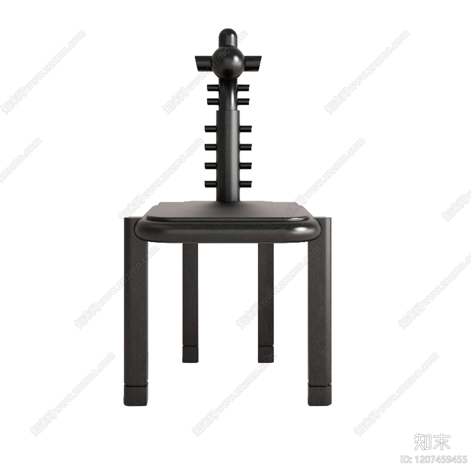 中古侘寂餐椅3D模型下载【ID:1207459455】