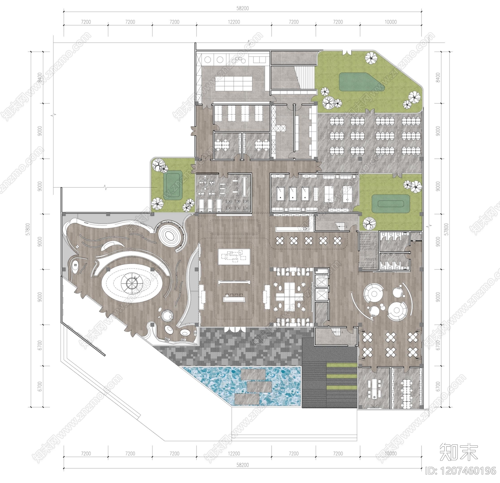现代售楼处建筑施工图下载【ID:1207460196】