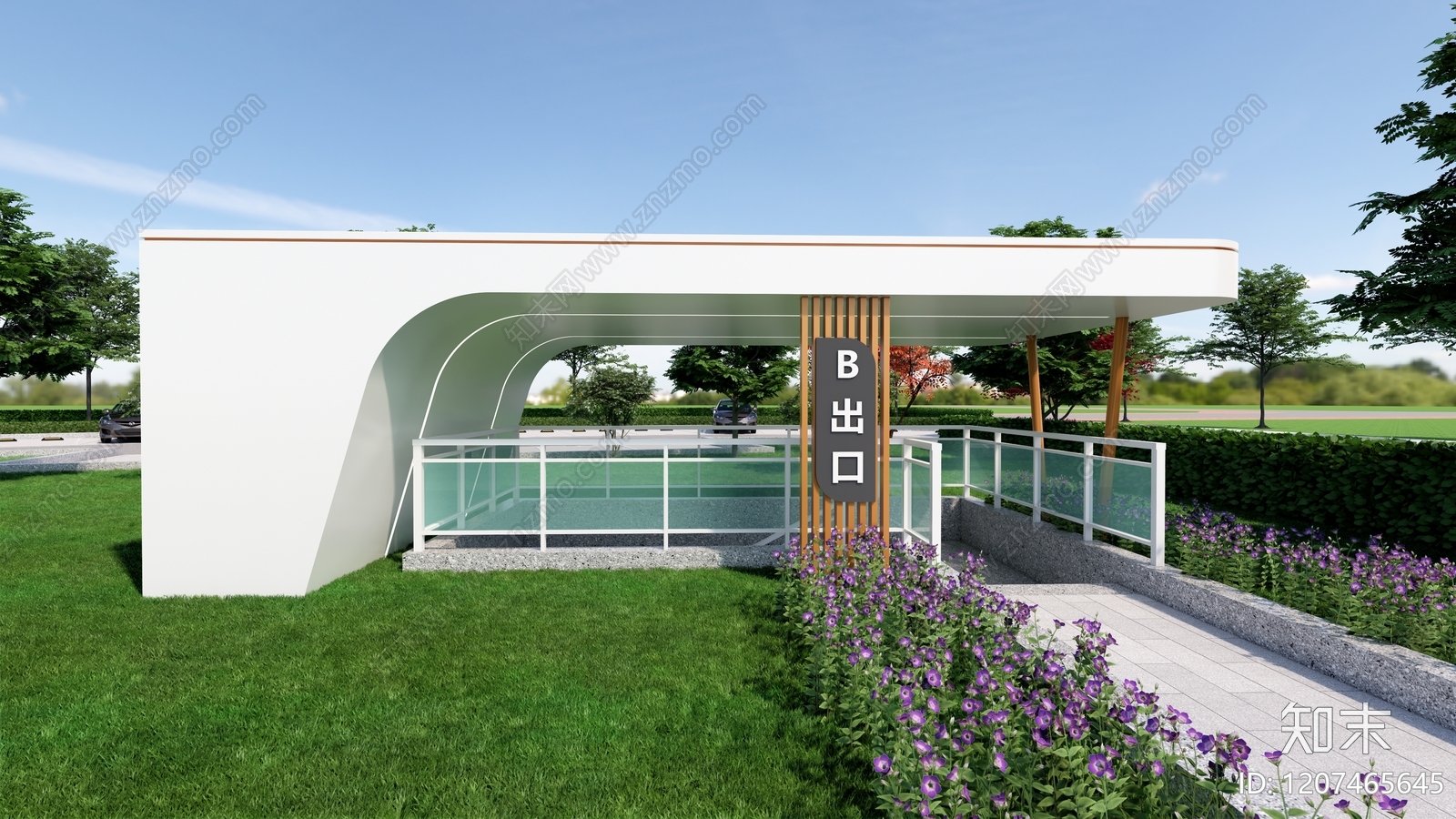 现代楼梯间SU模型下载【ID:1207465645】