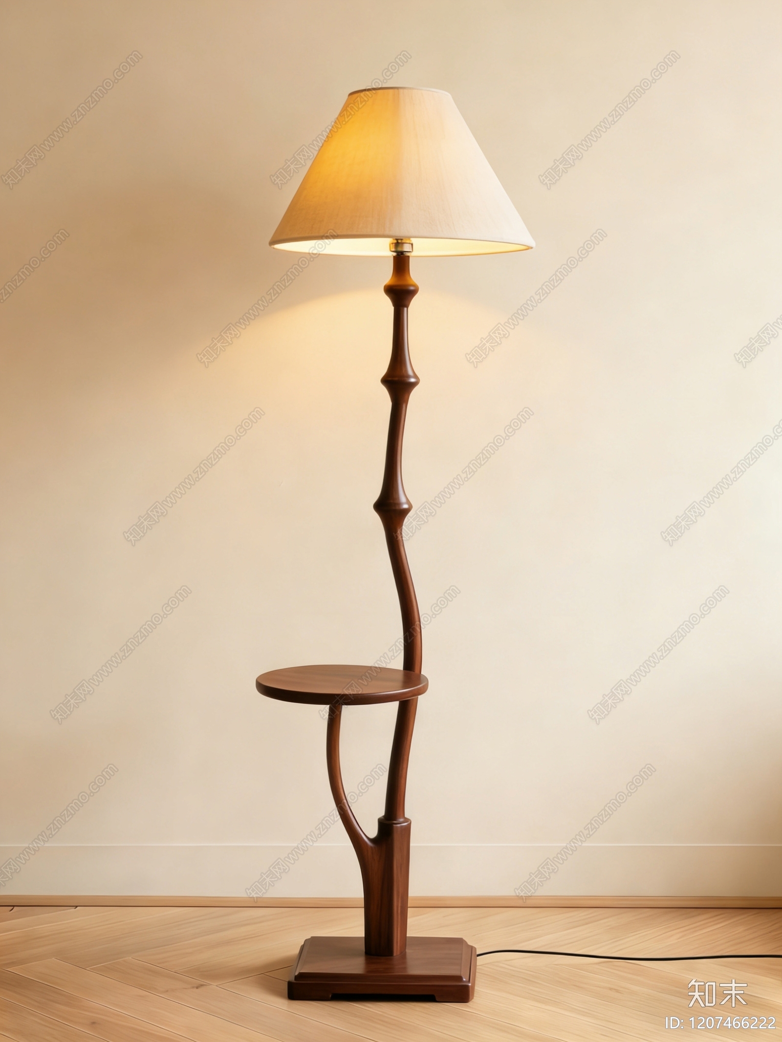 新中式中古落地灯SU模型下载【ID:1207466222】