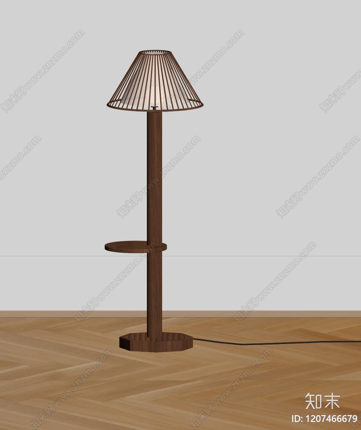 新中式中古落地灯SU模型下载【ID:1207466679】