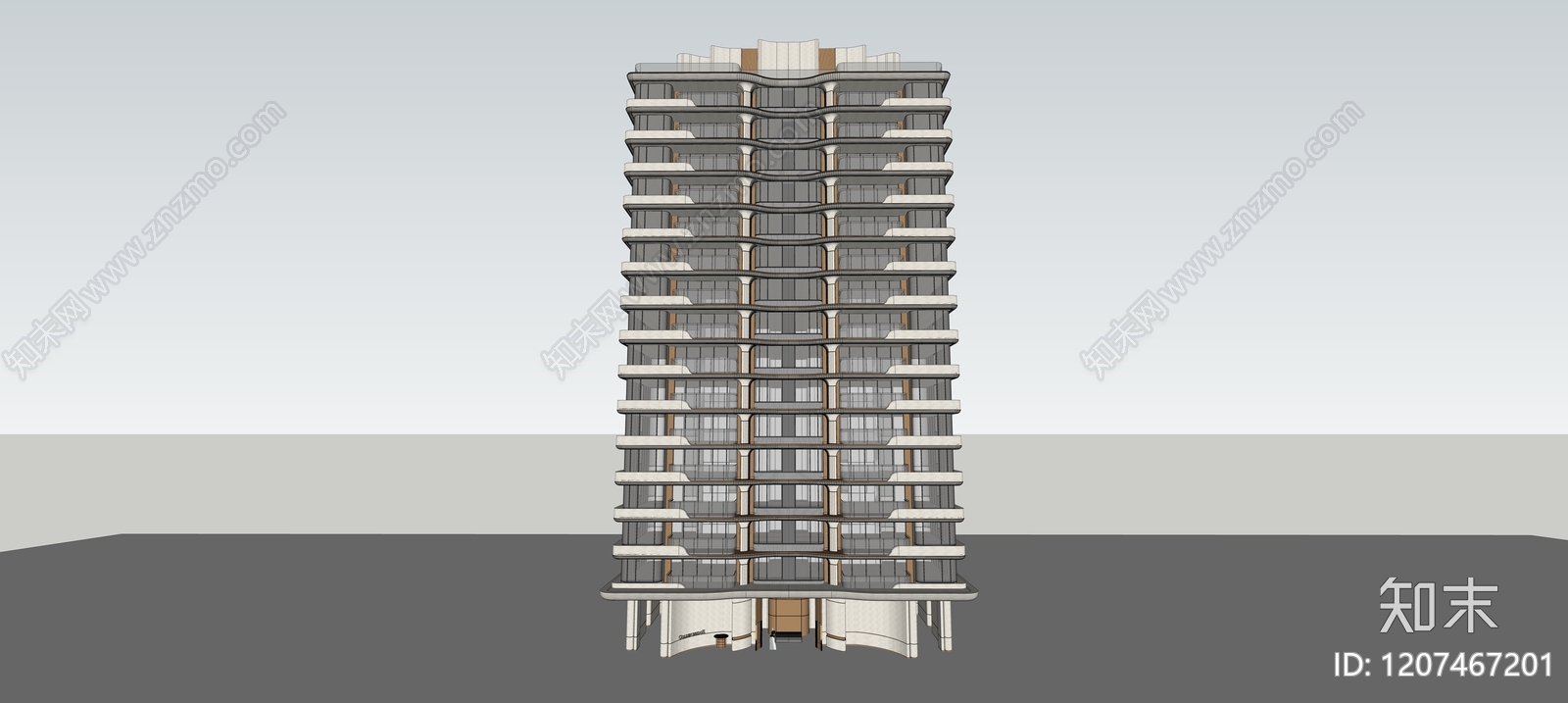 现代高层住宅SU模型下载【ID:1207467201】