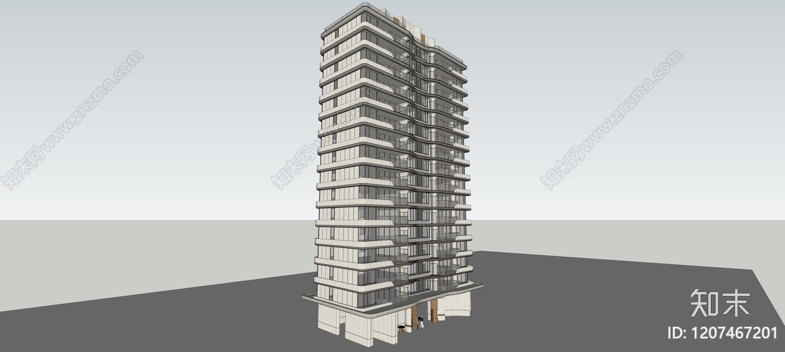 现代高层住宅SU模型下载【ID:1207467201】