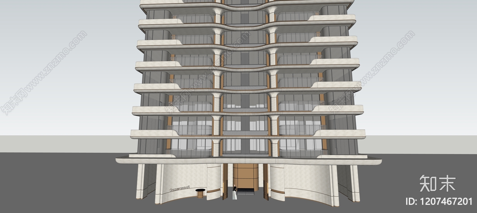 现代高层住宅SU模型下载【ID:1207467201】