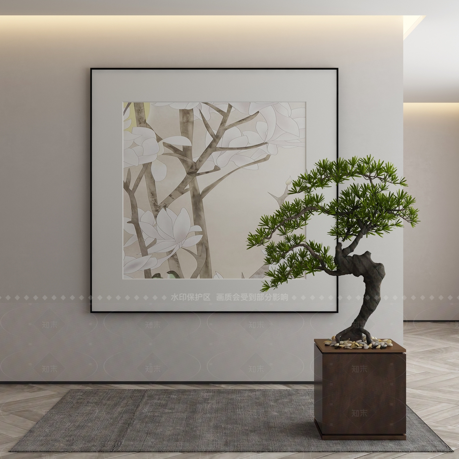 现代侘寂挂画3D模型下载【ID:1207745169】
