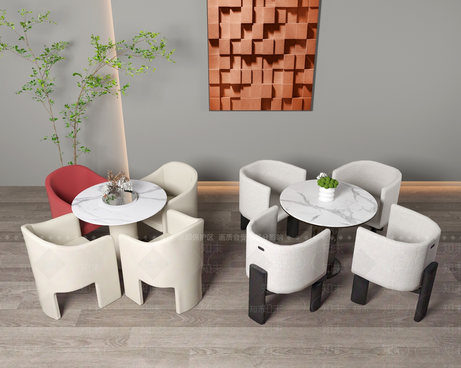 现代洽谈桌椅组合3D模型下载【ID:1207471803】