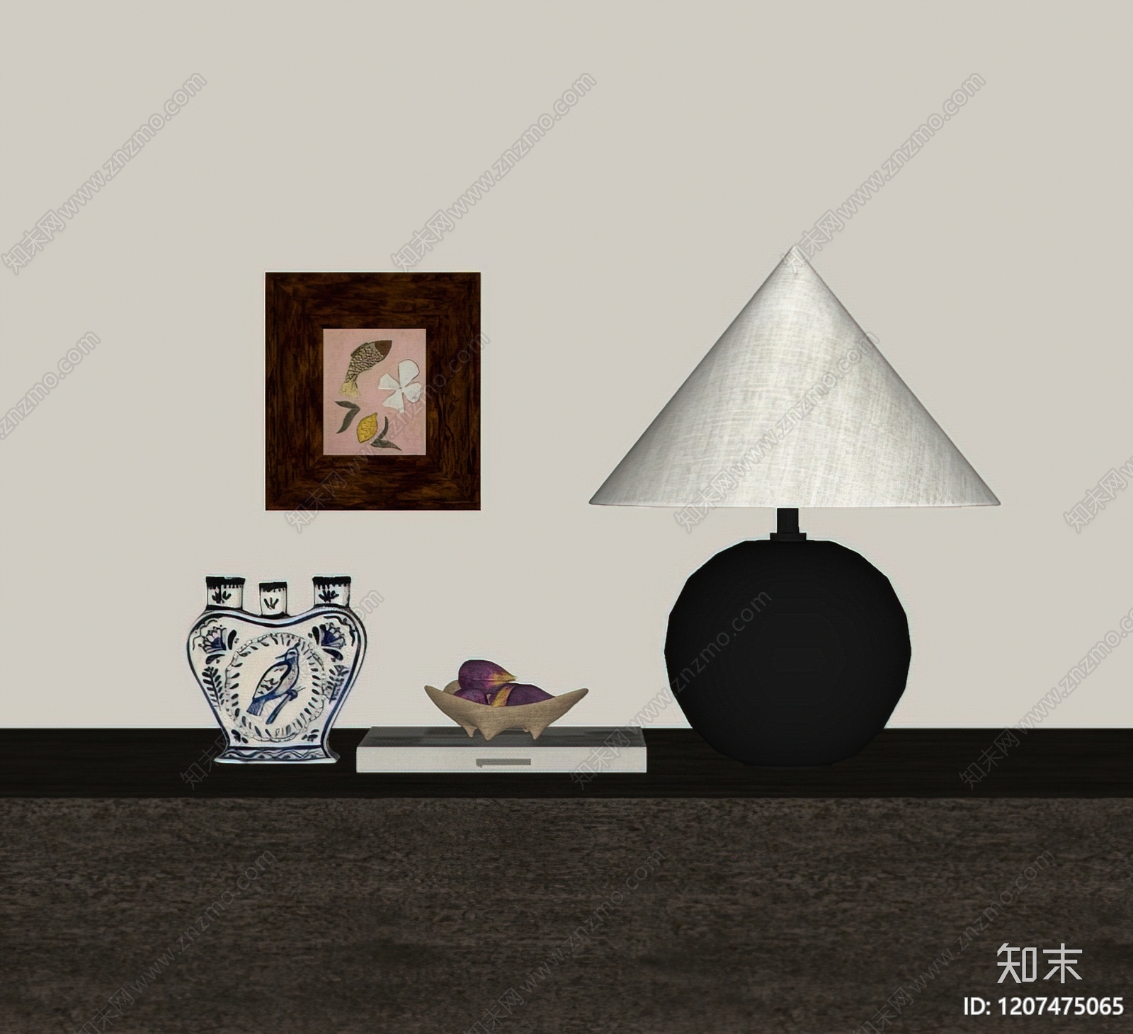 新中式中古台灯SU模型下载【ID:1207475065】