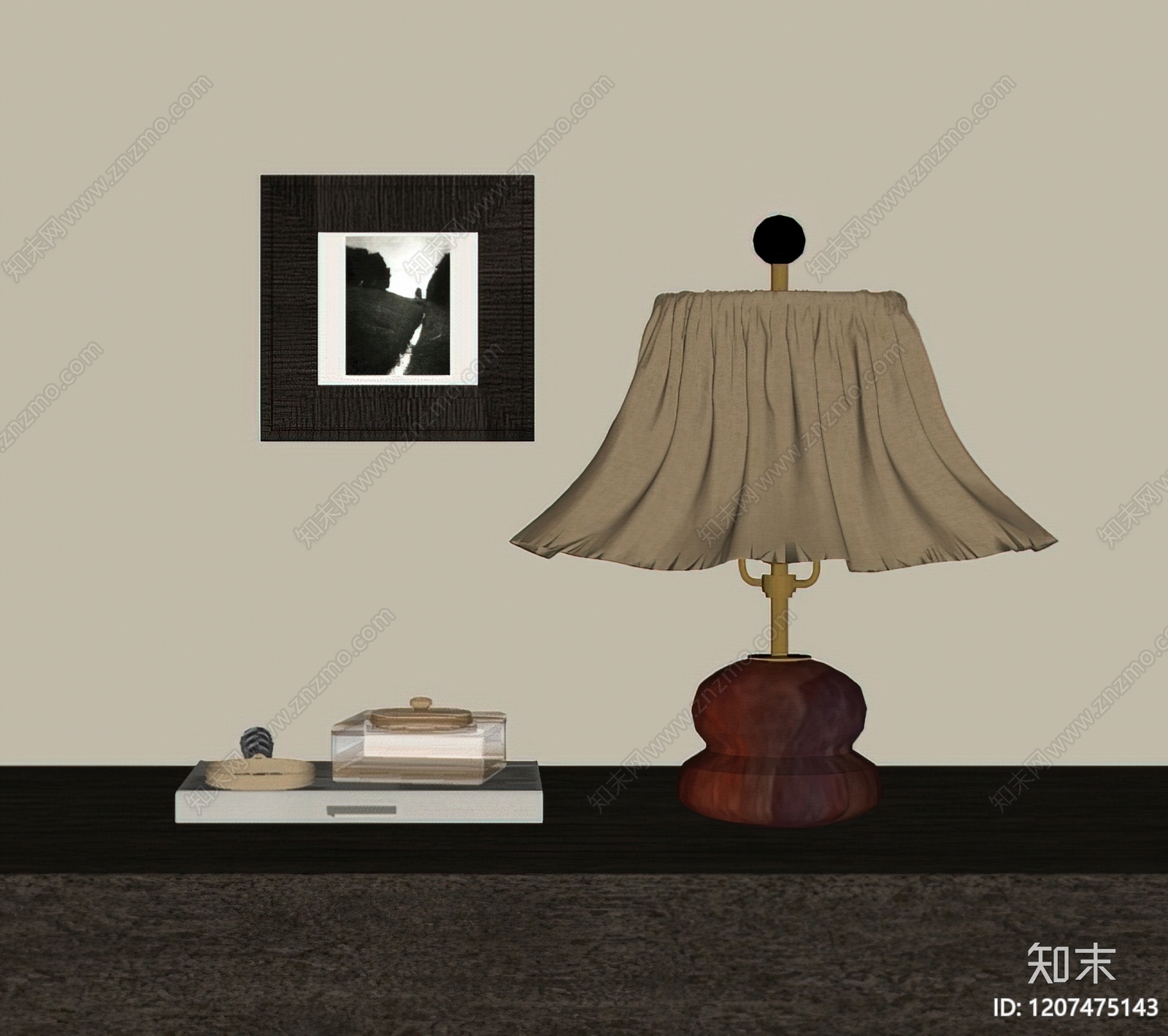 中古法式台灯SU模型下载【ID:1207475143】