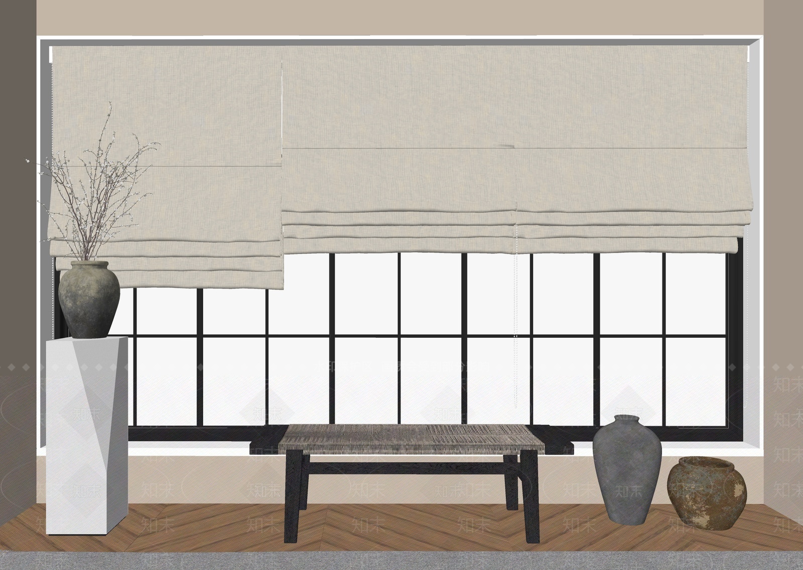 现代罗马帘SU模型下载【ID:1207475262】