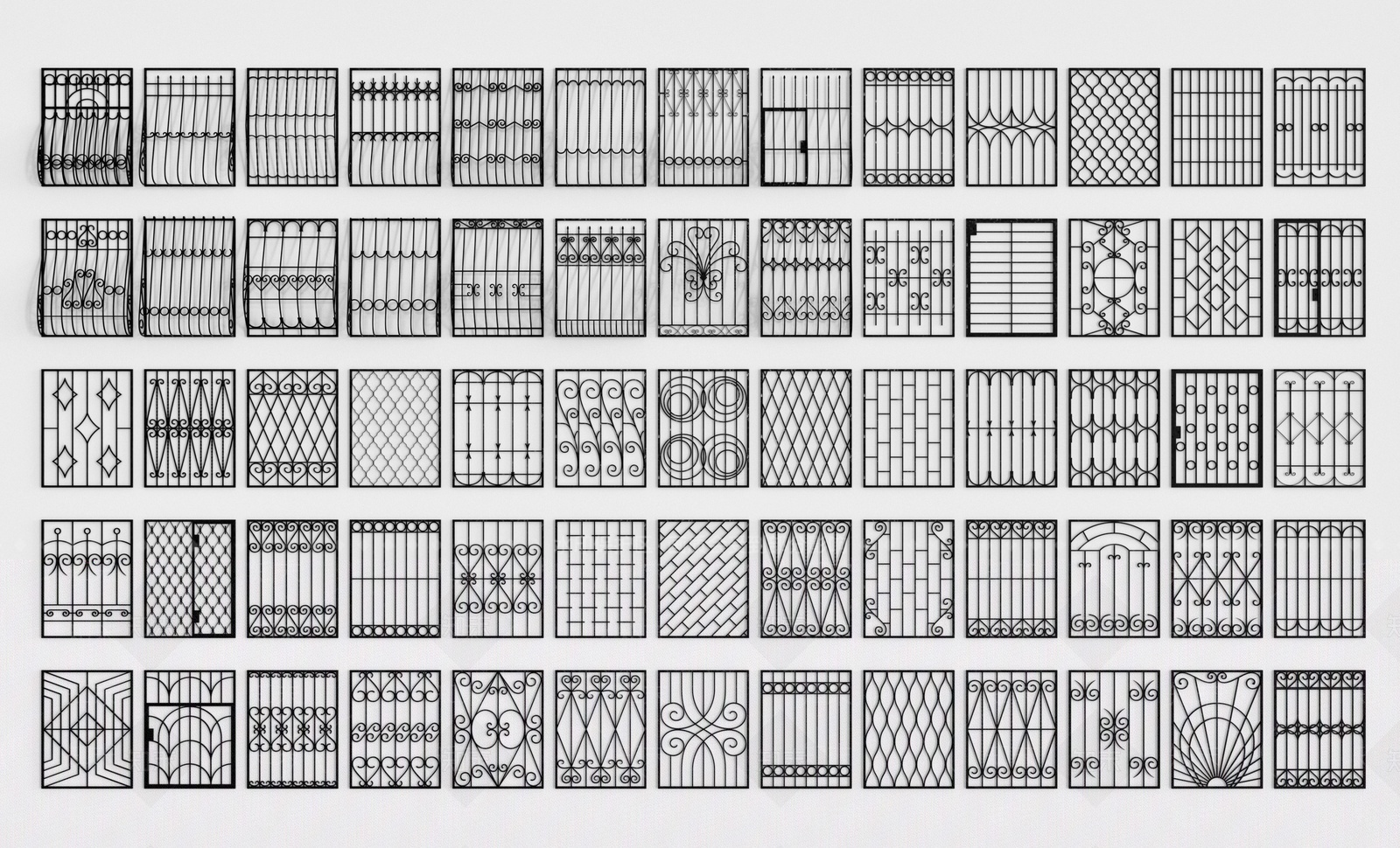 欧式铁艺栏杆组合SU模型下载【ID:1207475243】