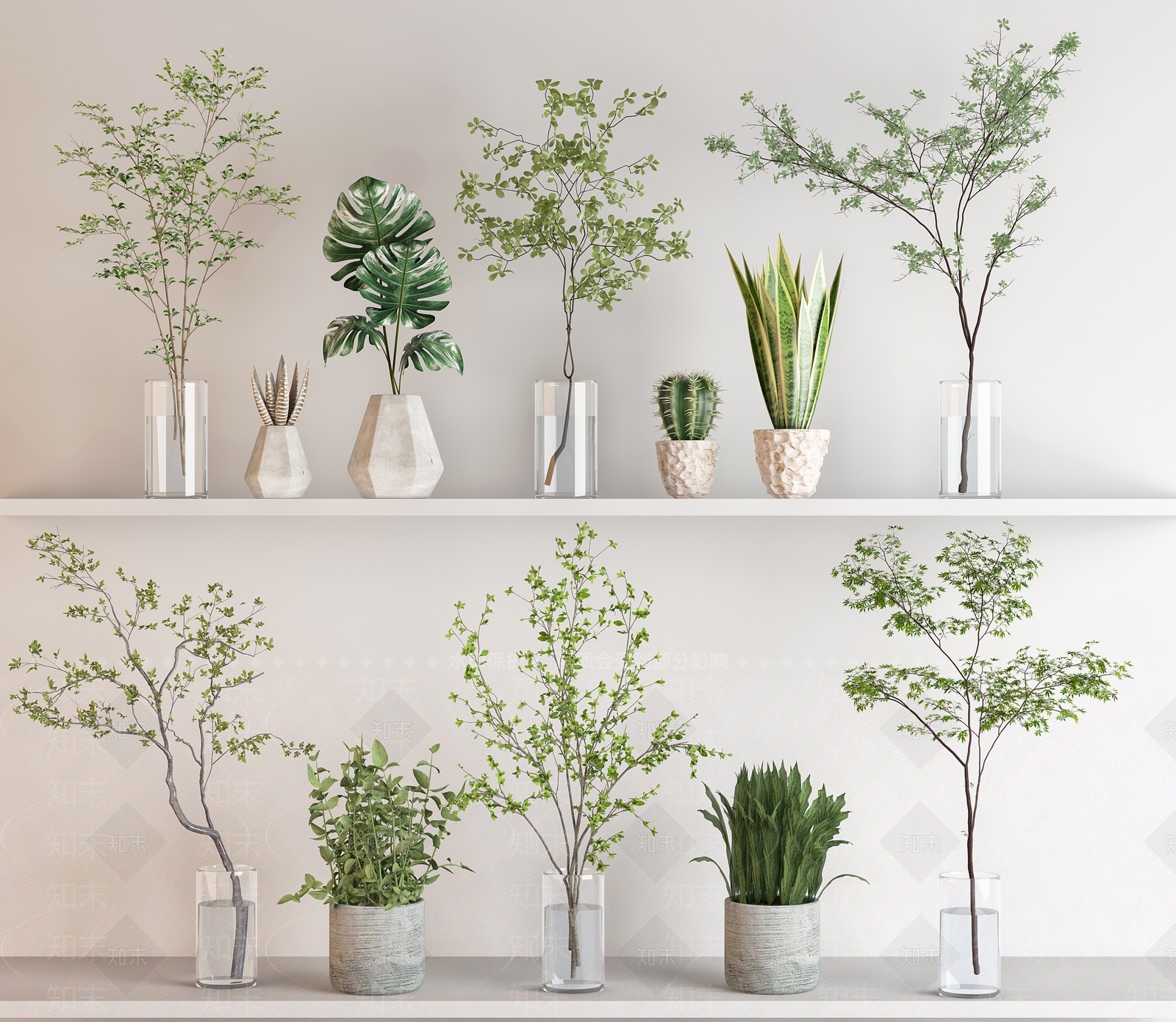 现代盆栽3D模型下载【ID:1207475538】