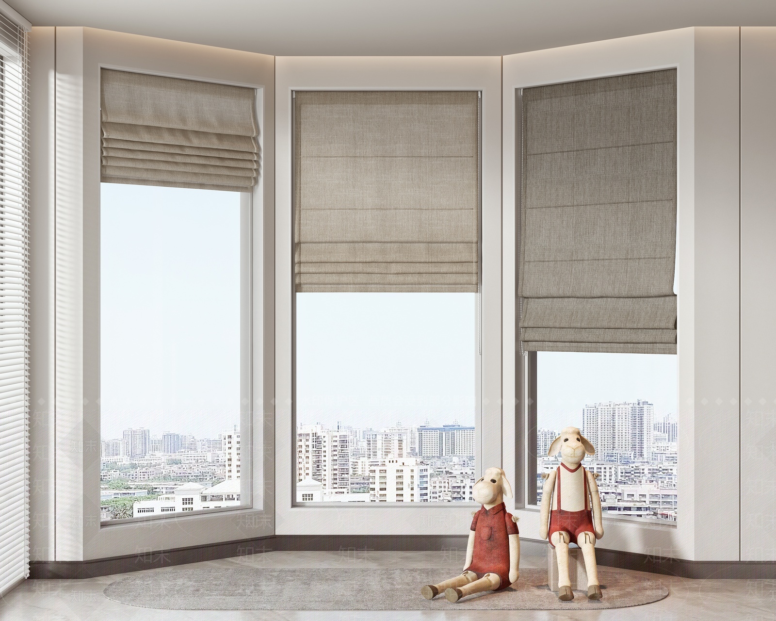 现代窗帘3D模型下载【ID:1207476147】