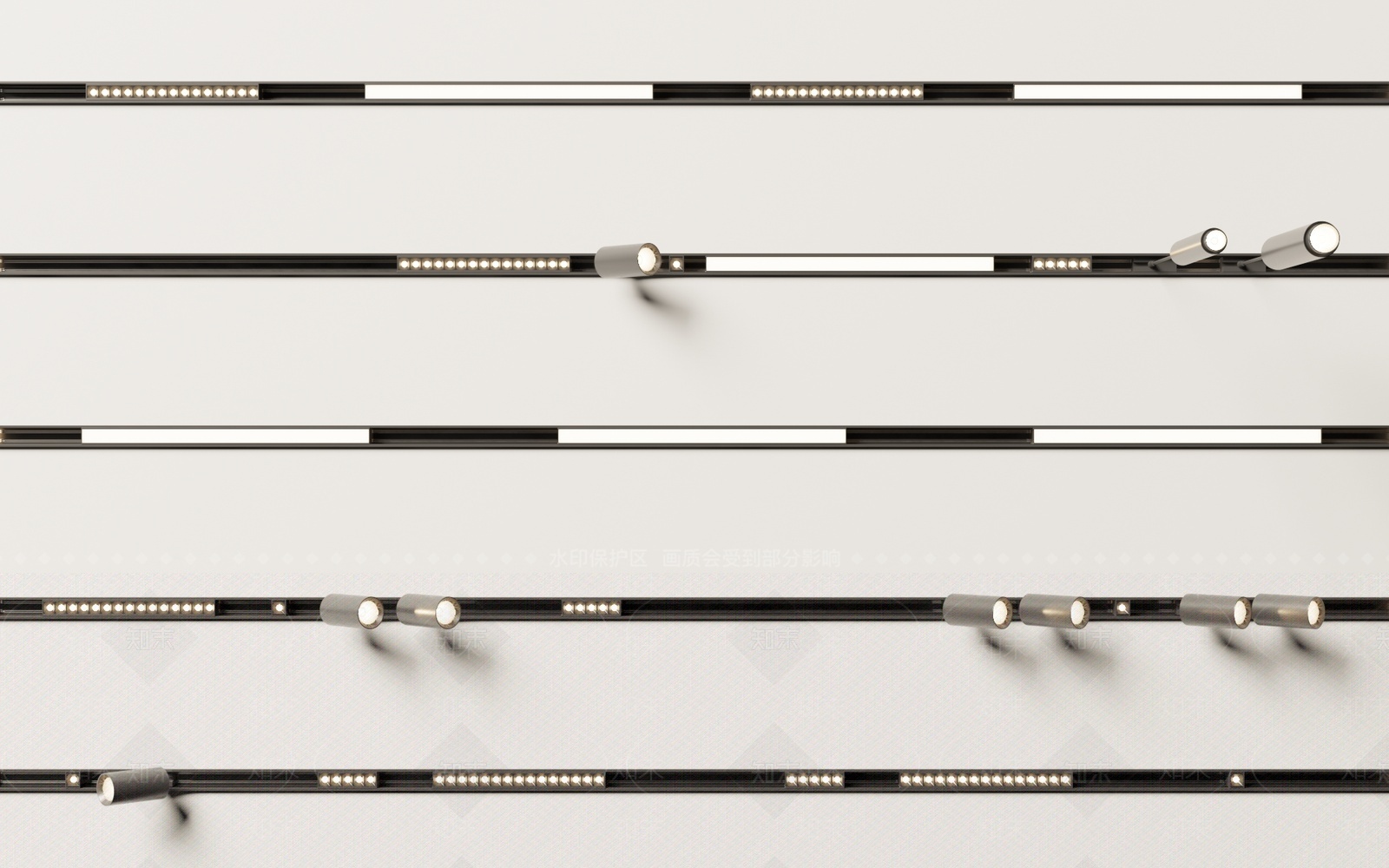 现代轨道磁吸灯3D模型下载【ID:1207477603】