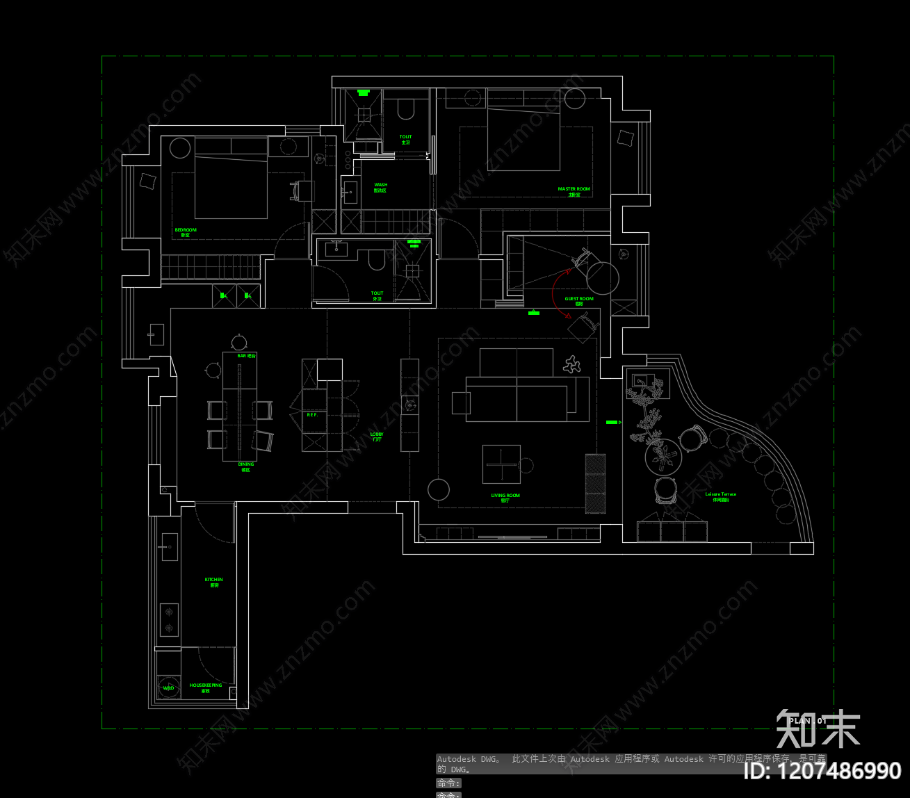 大平层cad施工图下载【ID:1207486990】