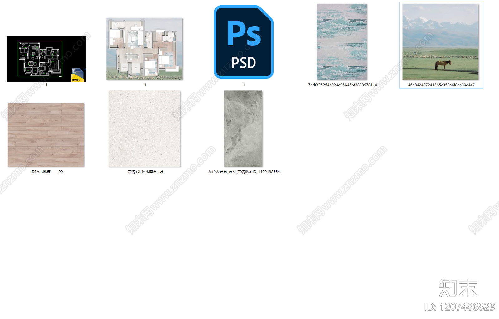 小户型平层cad施工图下载【ID:1207486829】