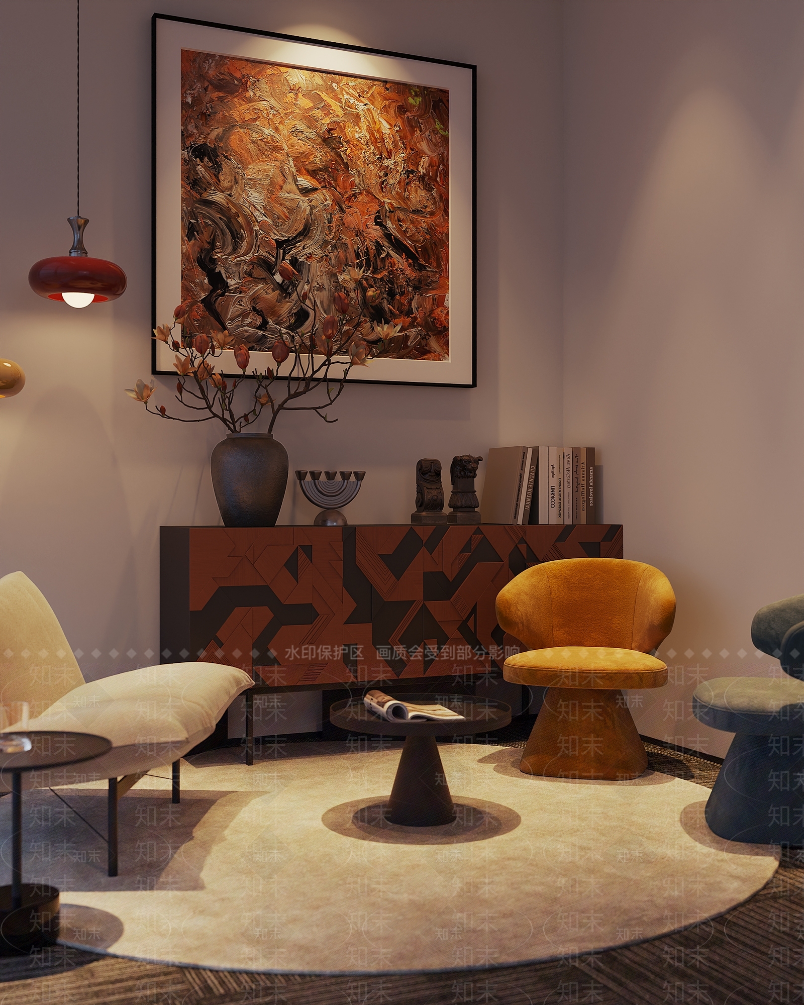 几何图案餐边柜餐边柜3D模型下载【ID:1227537933】